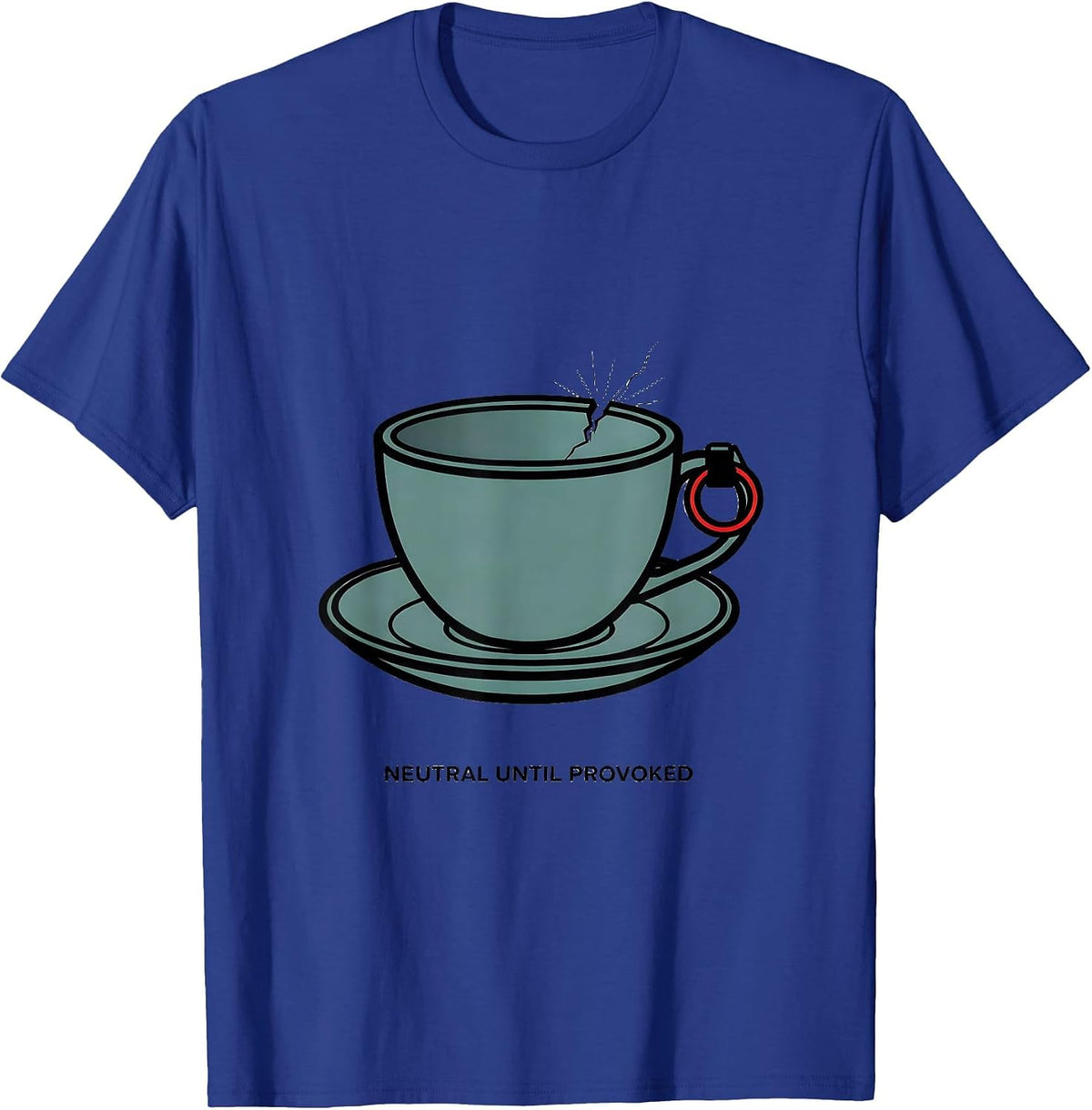 Neutral Until Provoked Editorial Conceptual Chaotic Neutral T-Shirt - Royal Blue