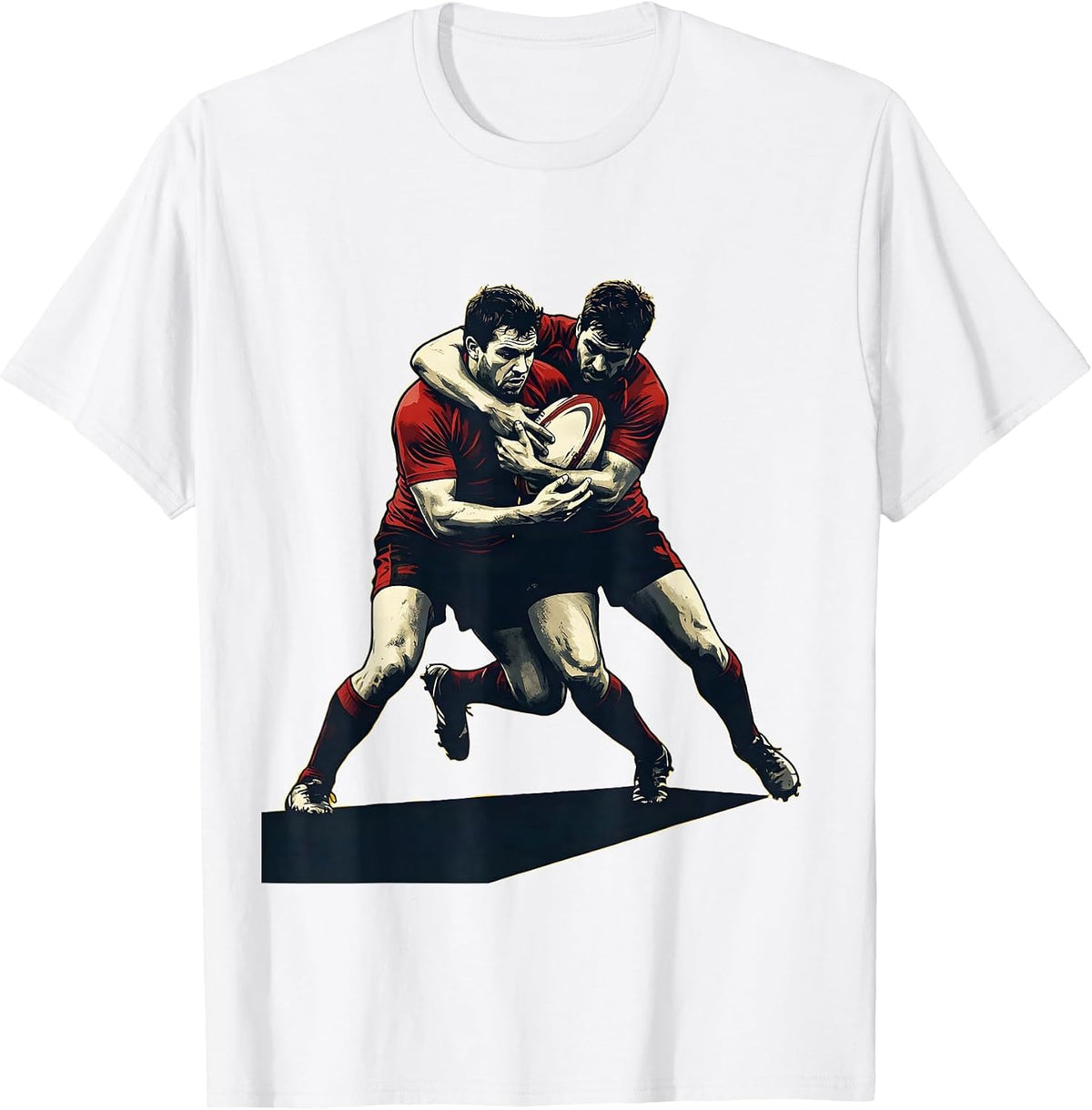 Men's Rugby Fierce Tackle Graphic Illustration T-Shirt - White