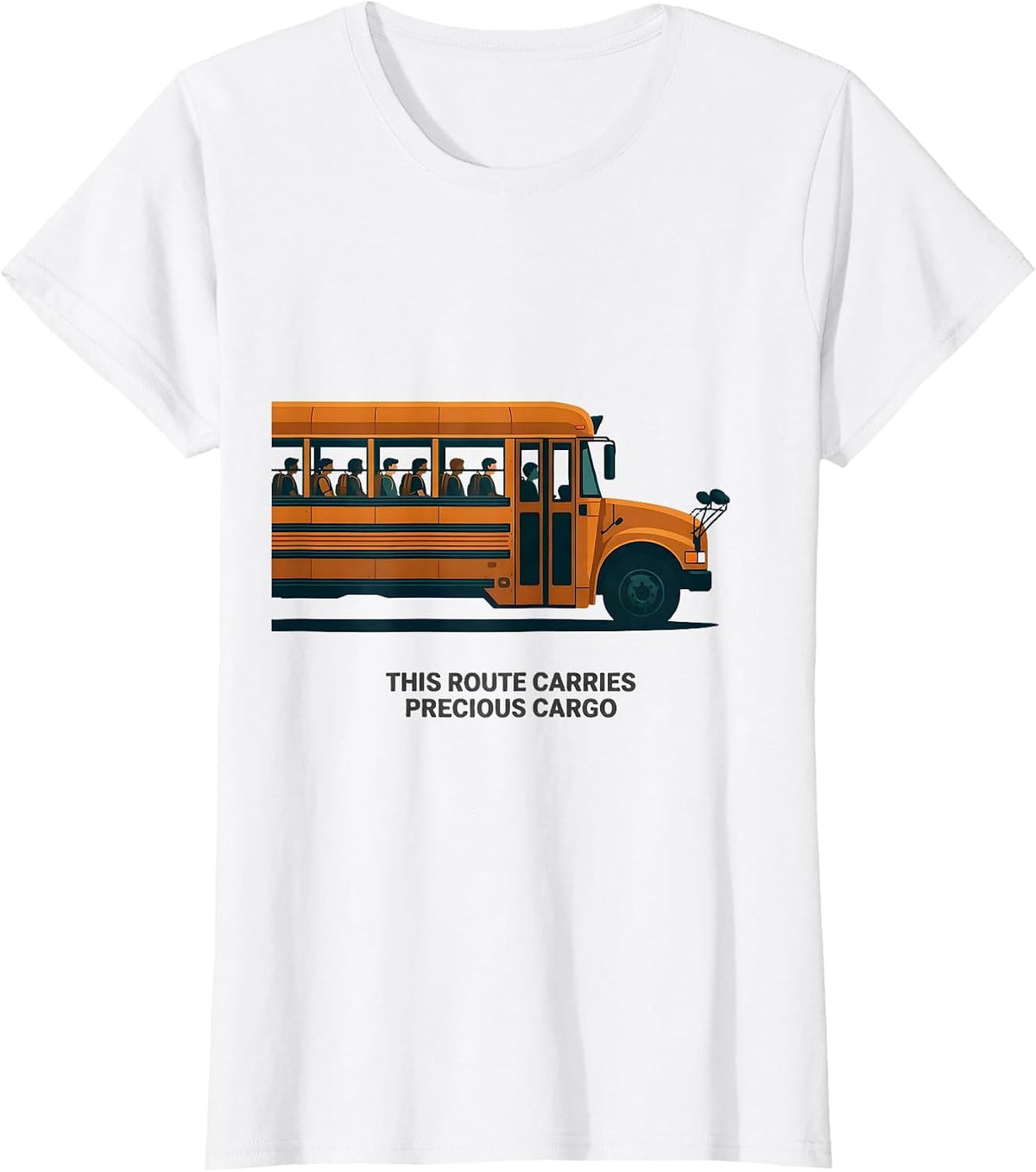 Women's This Route Carries Precious Cargo Funny School Bus Driver T-Shirt - White