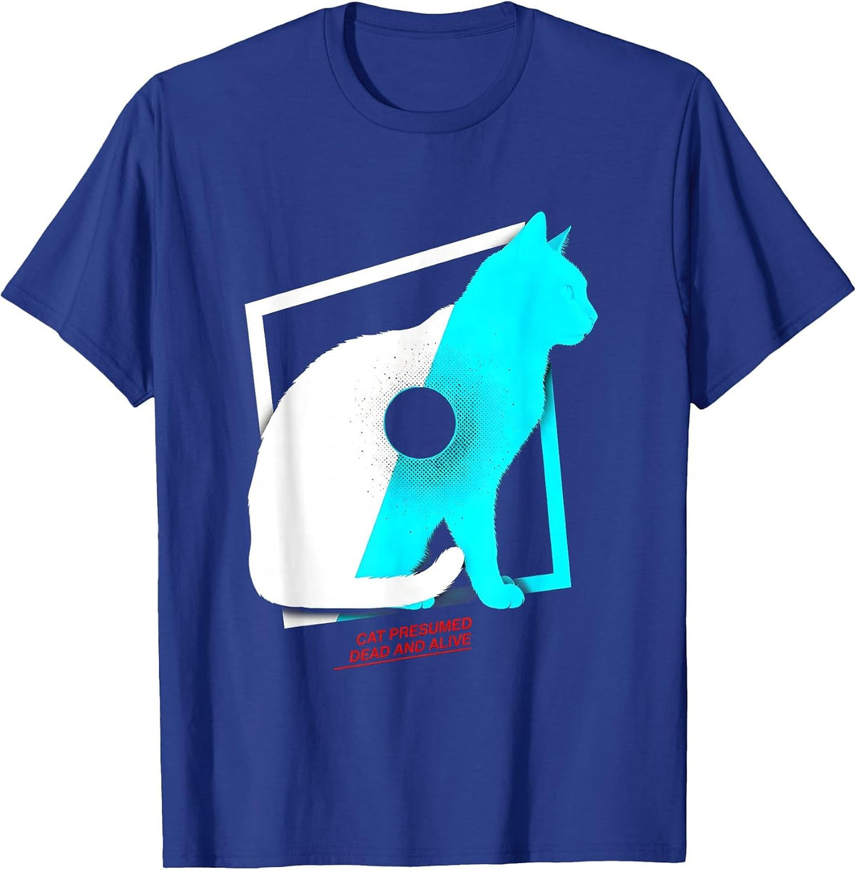 Cat Presumed Dead And Alive Funny Science Physics Student T-Shirt - Royal Blue