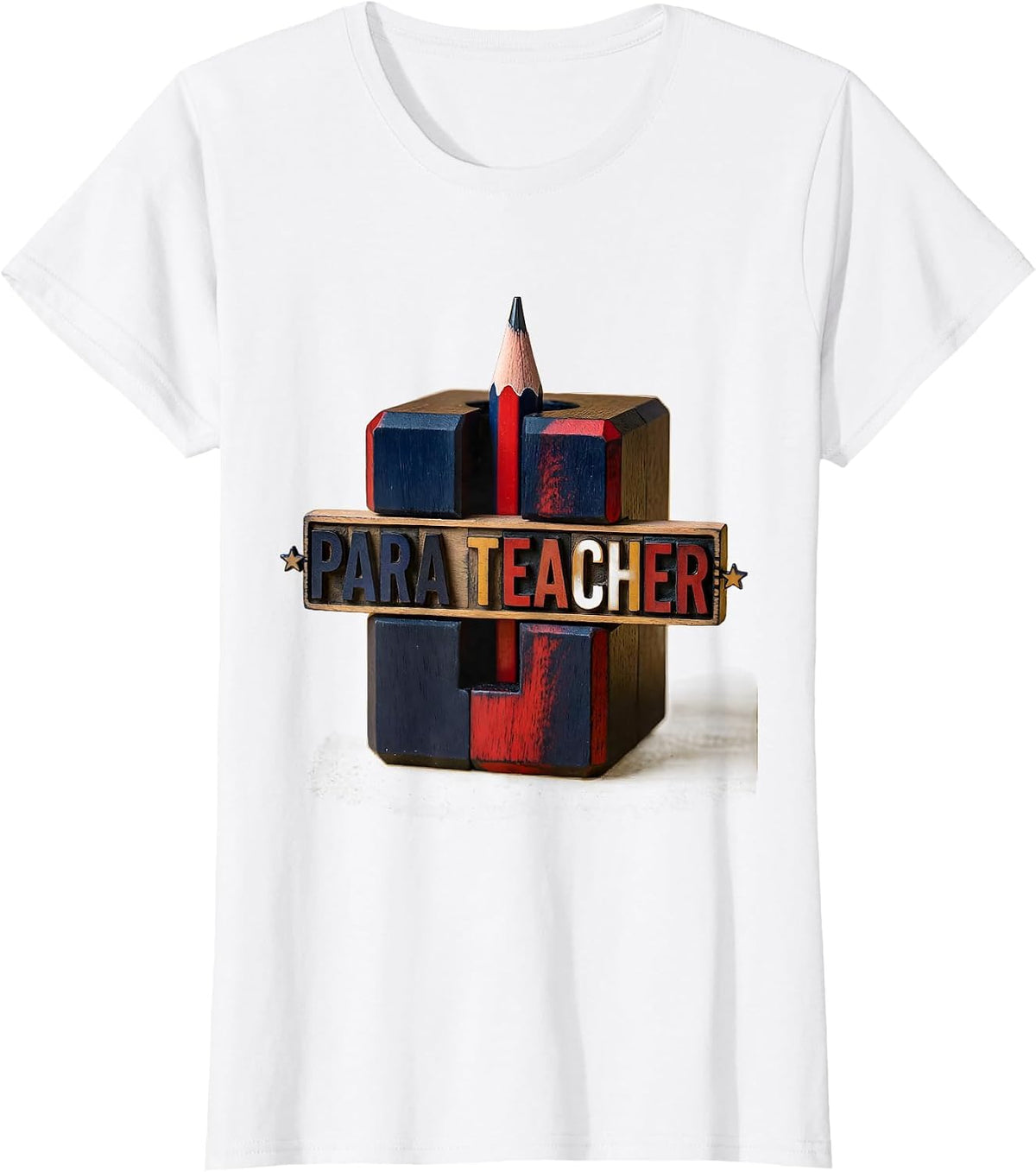 Women's Para Teacher Retro Pencil Sharpener Back To School Teacher T-Shirt - White
