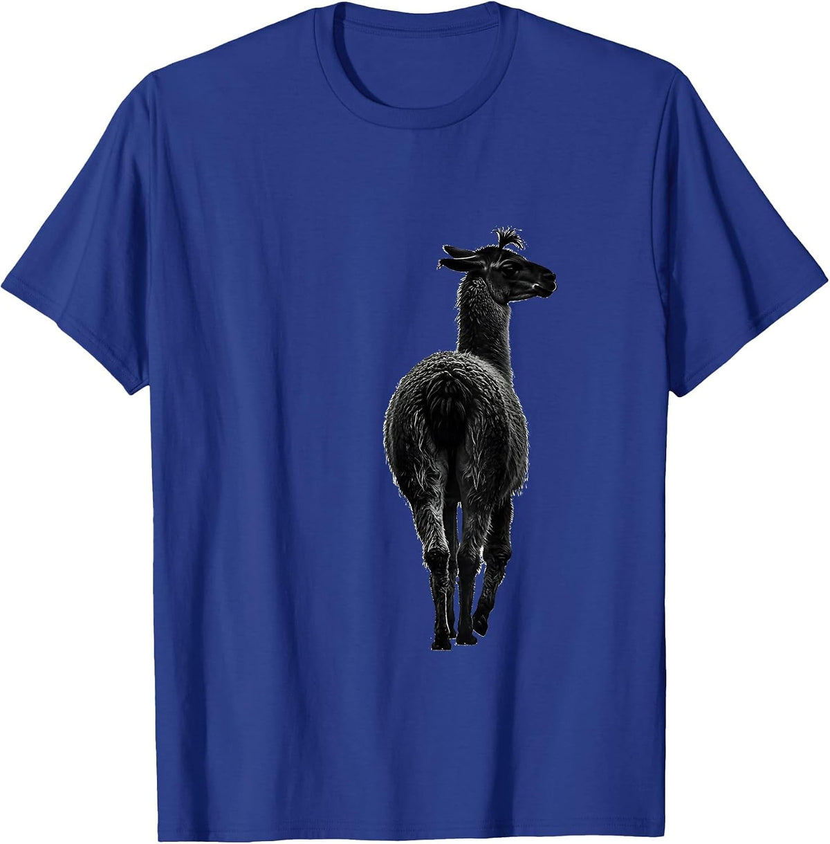 Men's Llama Silhouette Funny Alpaca Lover Gift T-Shirt - Royal Blue