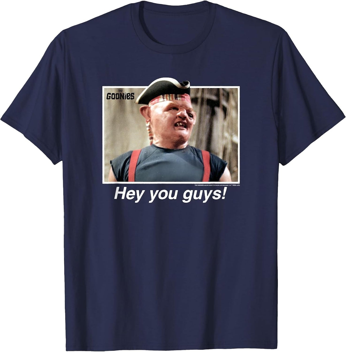 The Goonies Sloth Hey You Guys Quote T-Shirt - Navy Blue
