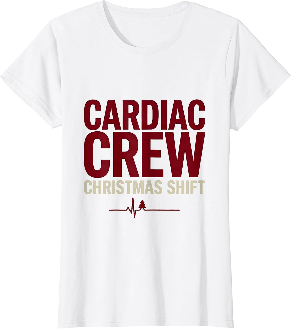 Cardiac Crew Christmas Shift Funny Cardiac Nurse Holiday T-Shirt - White