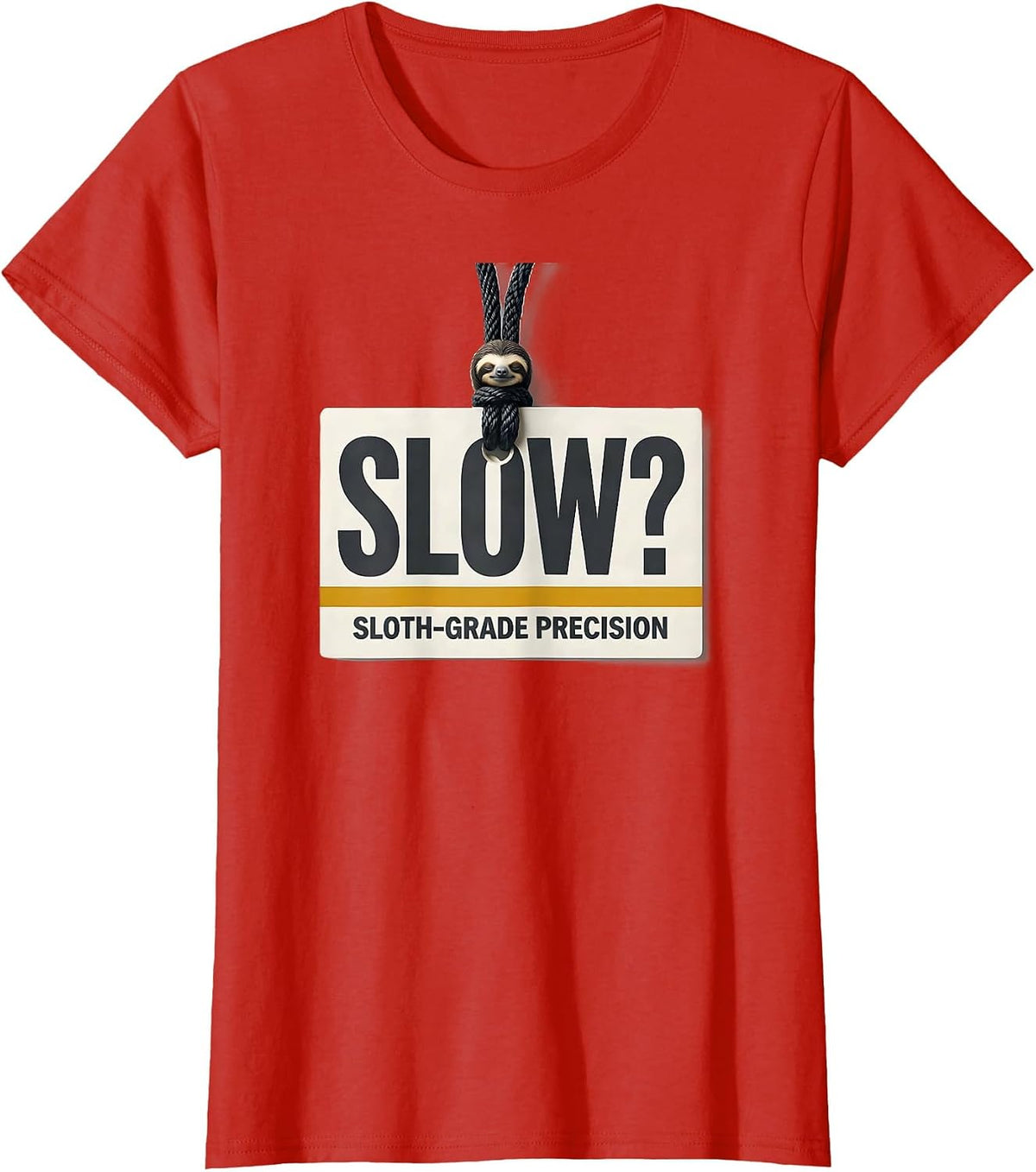 Women's Slow? Sloth-Grade Precision Funny Sloth Lover Animal Humor T-Shirt - Red