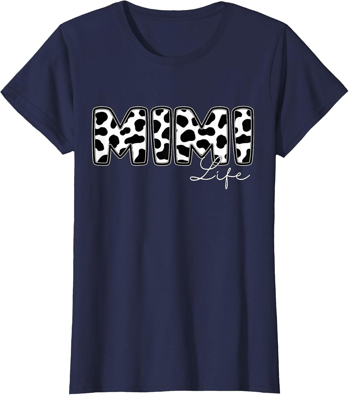 Mimi Life Cow Print Family Matching T-Shirt - Navy Blue