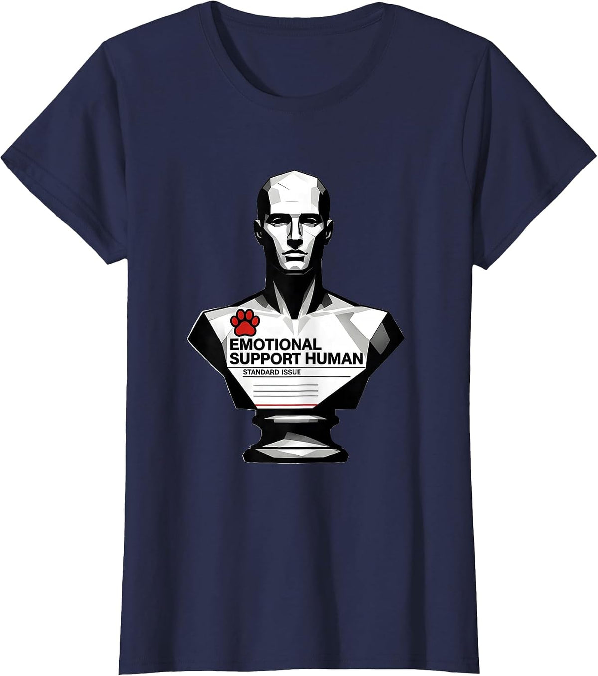 Women's Emotional Support Human, Standard Issue Counselor T-Shirt - Navy Blue