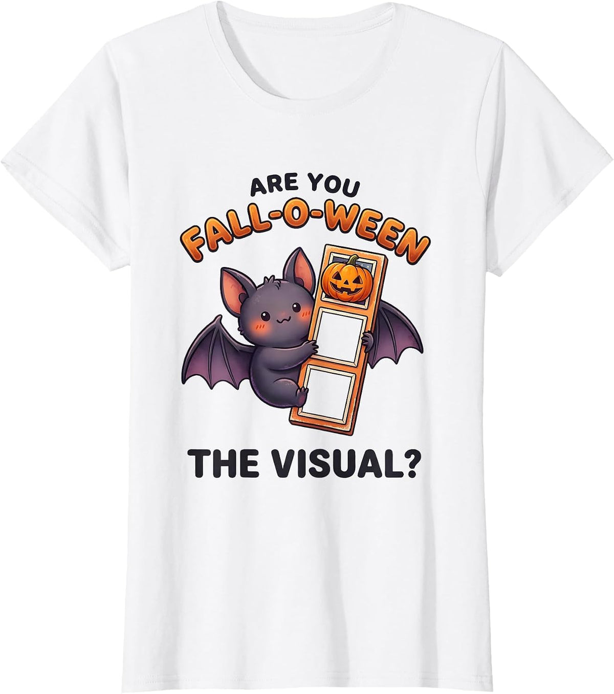 Women's Are You Fall-O-Ween The Visual Cute Kawaii Teacher Halloween T-Shirt - White