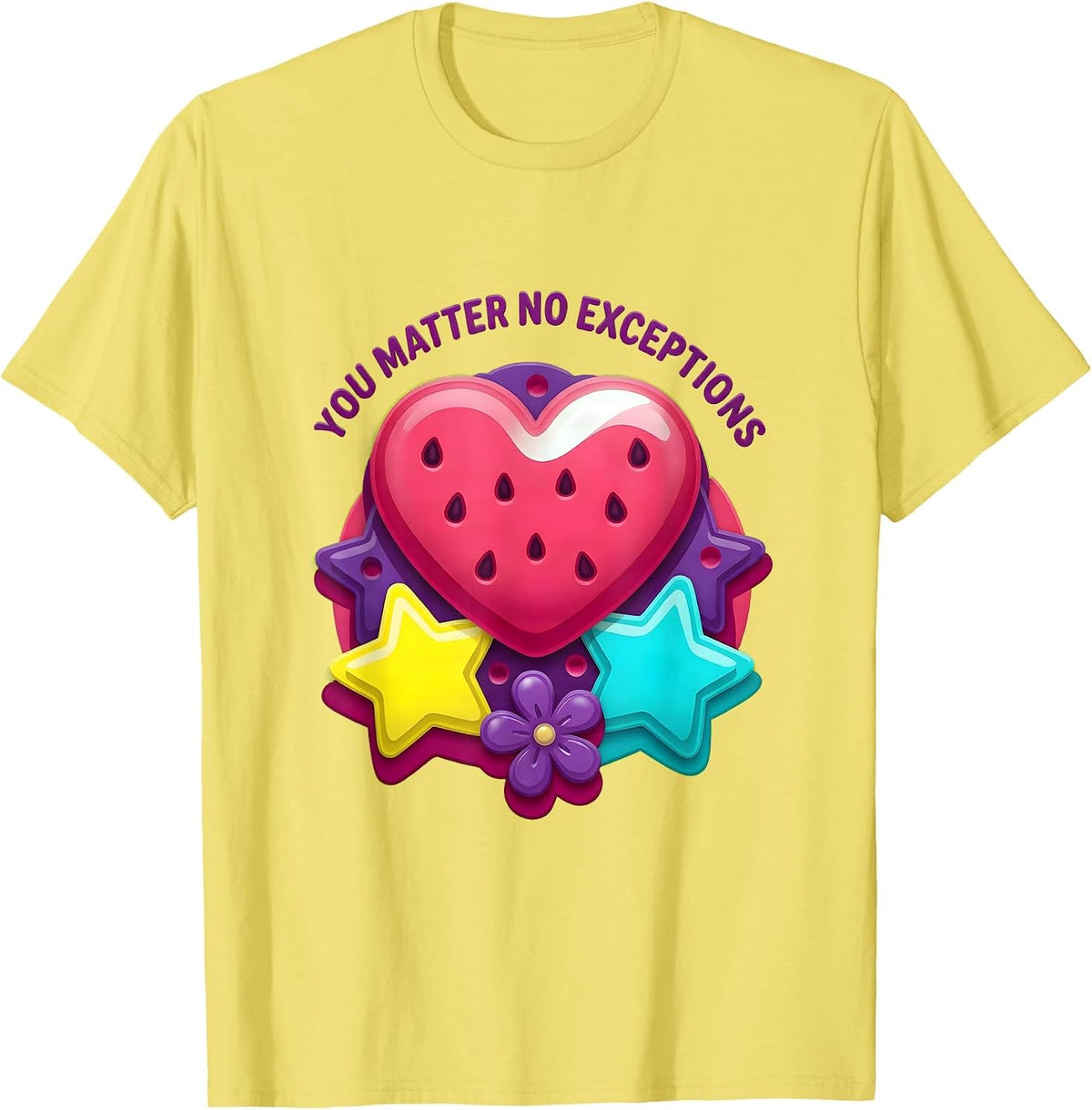 Men's You Matter No Exceptions Inspirational Design T-Shirt - Lemon Yellow