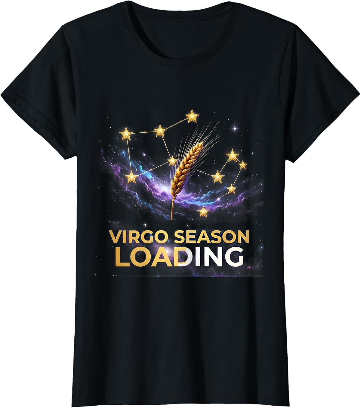 Virgo Season Loading Zodiac Astrology Design T-Shirt - Black