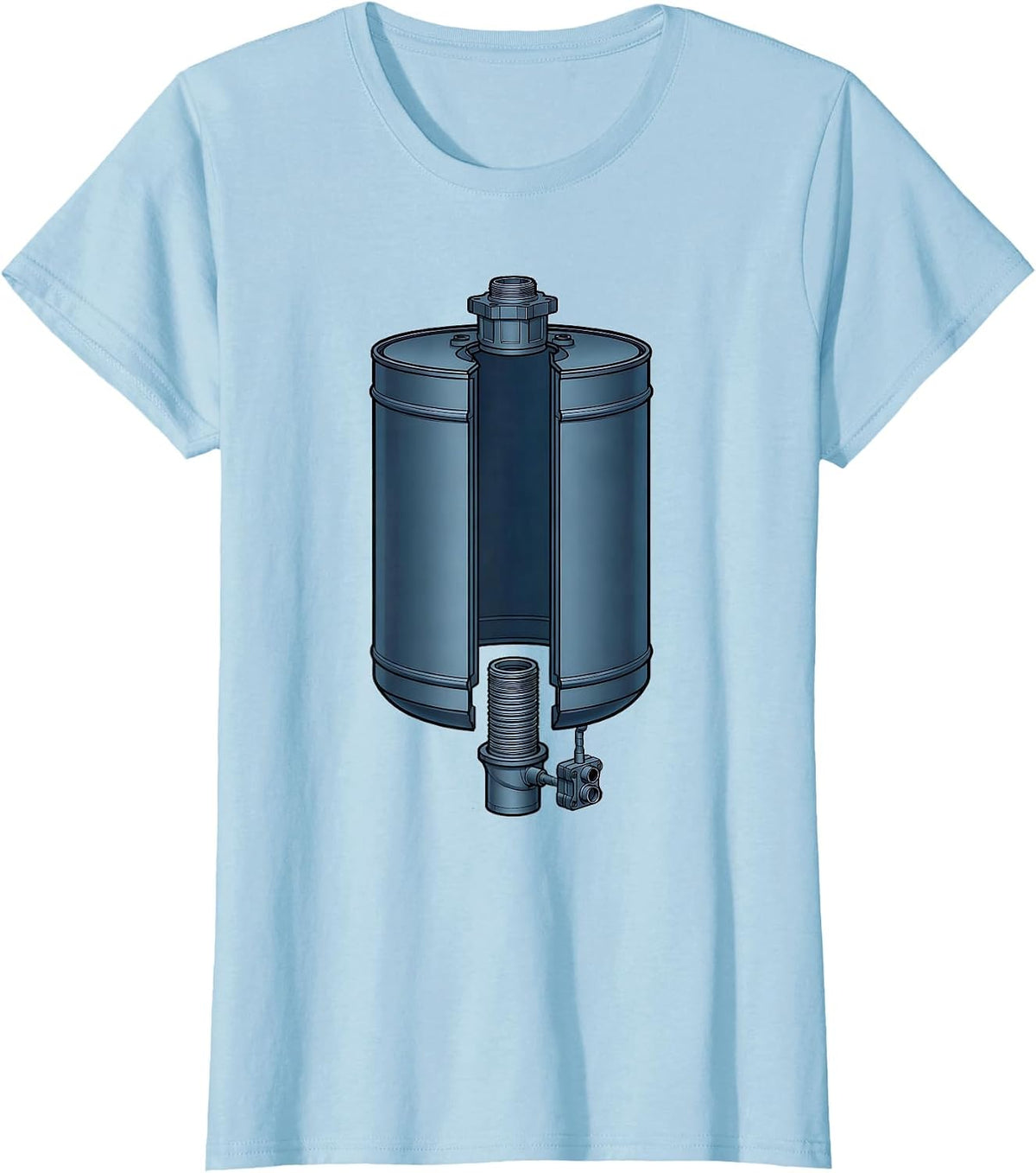 Women's Exploded Hot Water Heater Funny Plumber Pipefitter Gift T-Shirt - Baby Blue