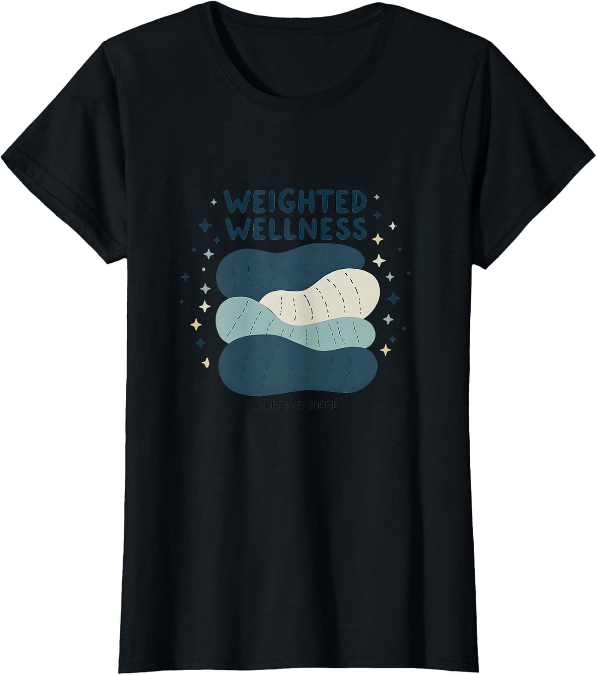 Weighted Wellness Warrior Anxiety Awareness Design T-Shirt - Black