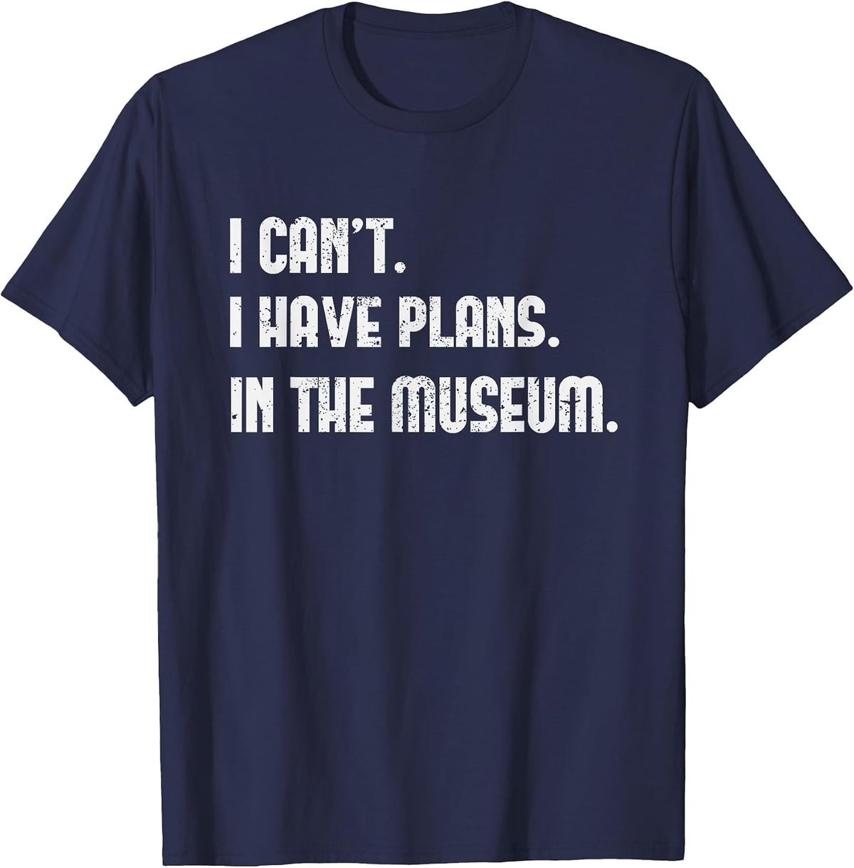Funny Museum Art Enthusiast History Dinosaur Bugs Animal T-Shirt - Navy Blue