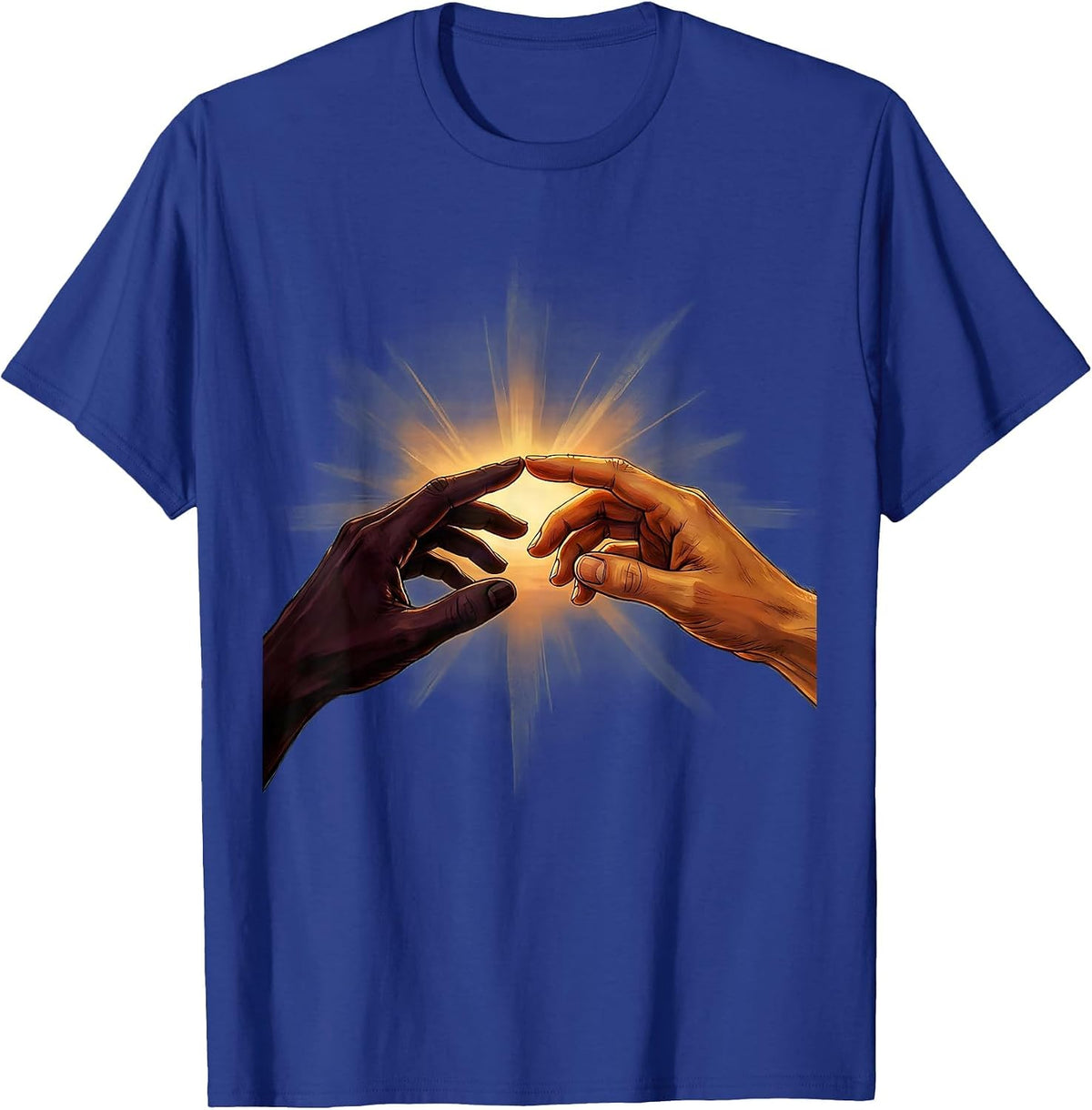 Men's Reaching Hands Suicide Prevention Awareness Design T-Shirt - Royal Blue