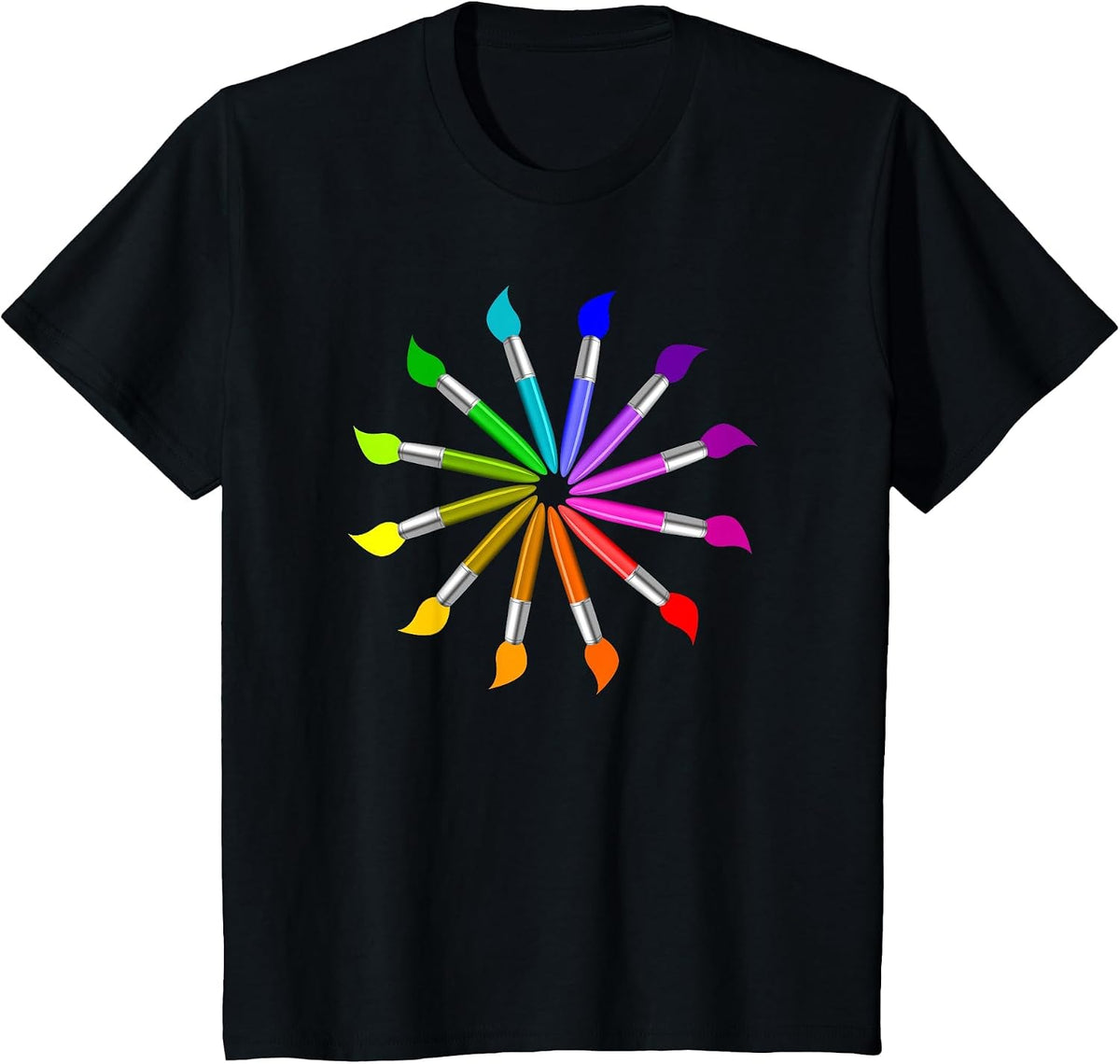 Paint Wheel Brush T Shirt for Art Teachers Educators T-Shirt - Black