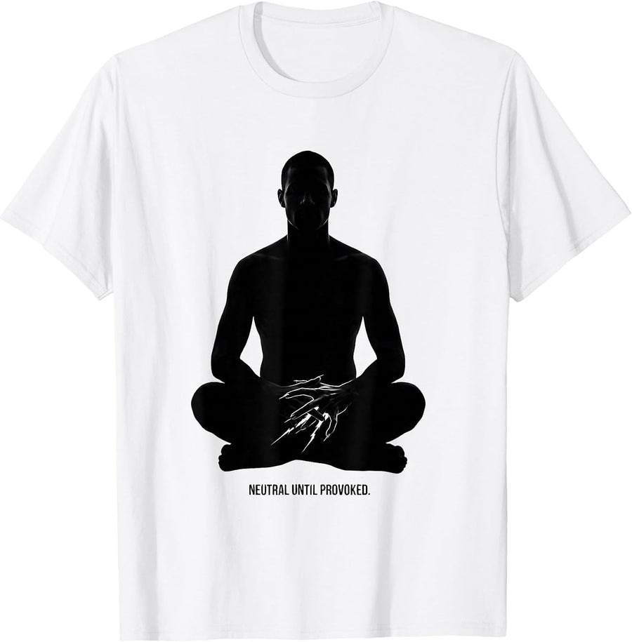 Men's Neutral Until Provoked Chaotic Neutral Roleplaying Humor T-Shirt - White