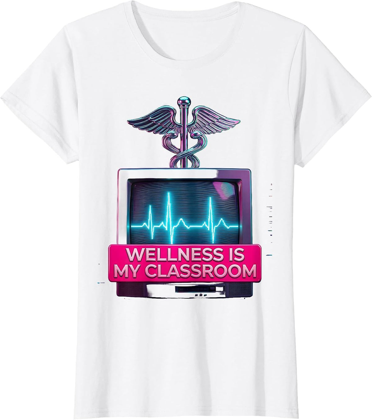 Wellness Is My Classroom School Nurse Design T-Shirt - White