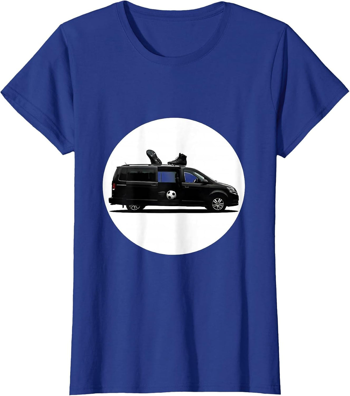 Women's Soccer Dad Overloaded Minivan Graphic T-Shirt - Royal Blue