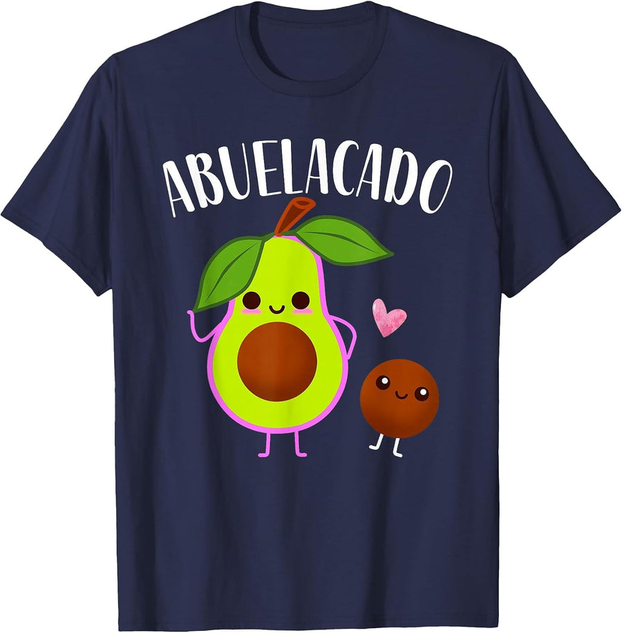 Abuelacado Spanish Grandma Funny Avocado Baby Shower T-Shirt - Navy Blue