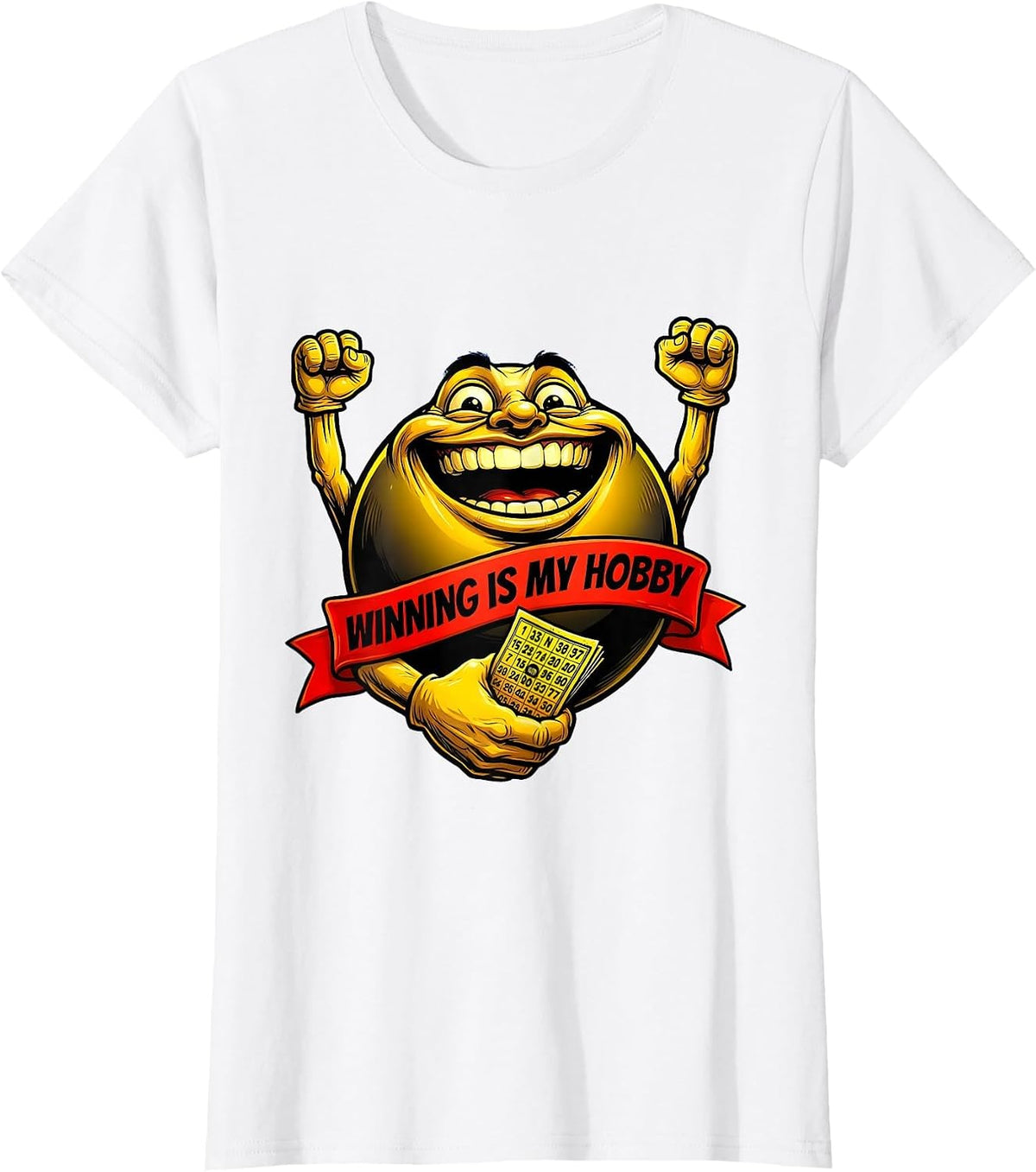 Winning Is My Hobby Bold Statement Design T-Shirt - White