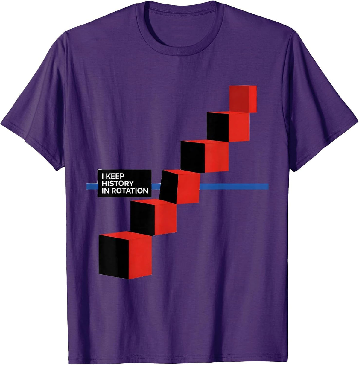 Men's I Keep History In Rotation Bauhaus Modernist History Teacher T-Shirt - Purple