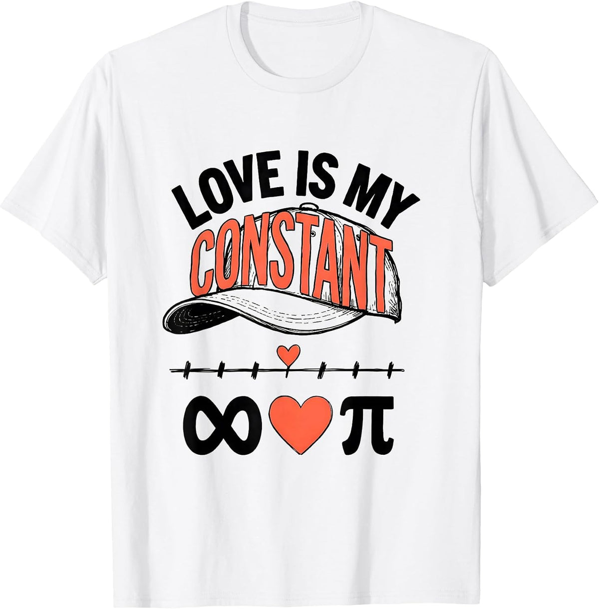 Men's Love Is My Constant Funny Math Teacher Valentine’s Day Humor T-Shirt - White