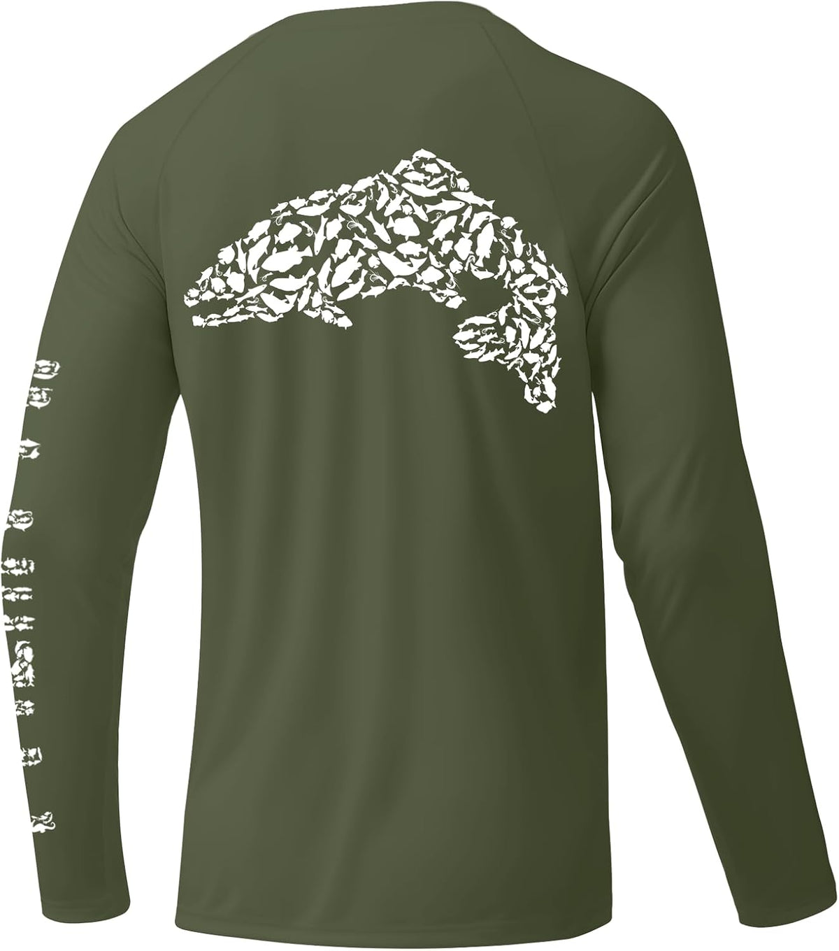 Palmyth Men UPF 50+ Fishing Shirts Long Sleeve Quick Dry Tee - Seaweed \/ Trout