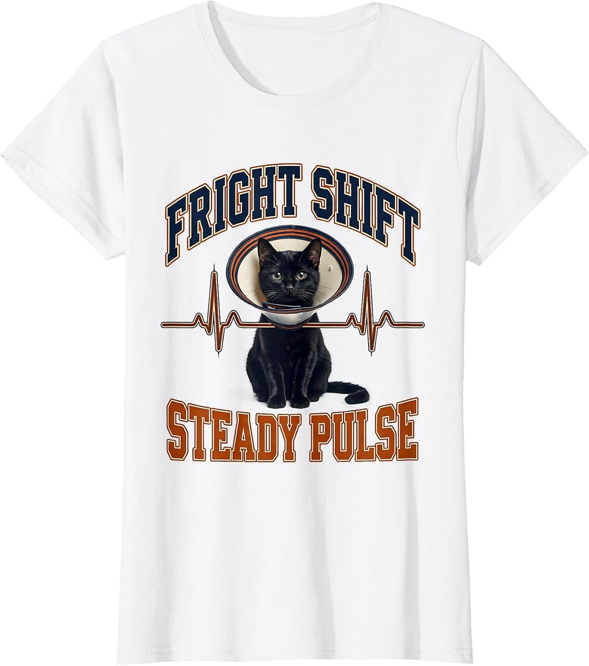Fright Shift Steady Pulse Sports Vet Tech Veterinary T-Shirt - White