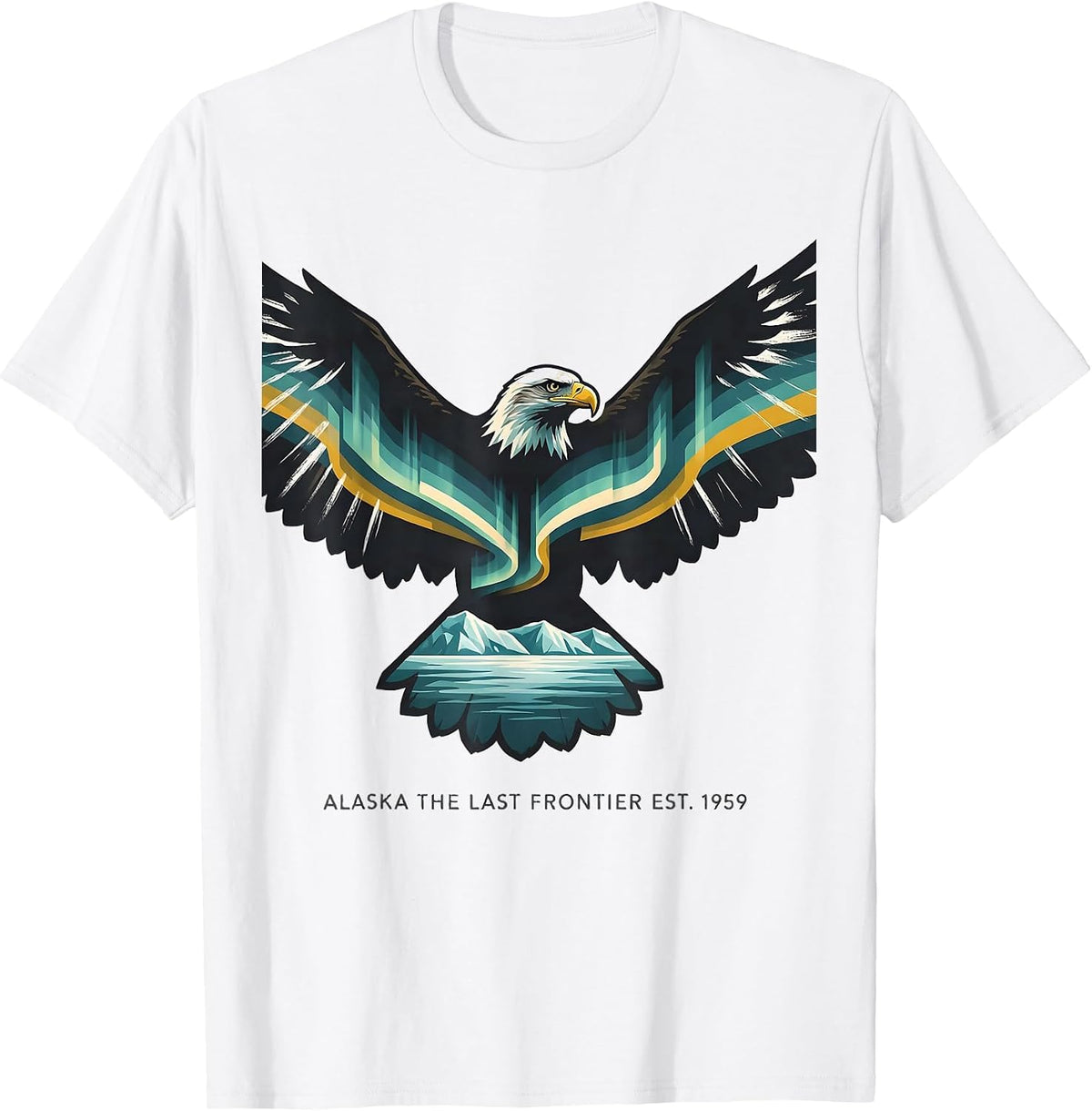 Men's Alaska The Last Frontier Est. 1959 Vintage Travel Pride T-Shirt - White