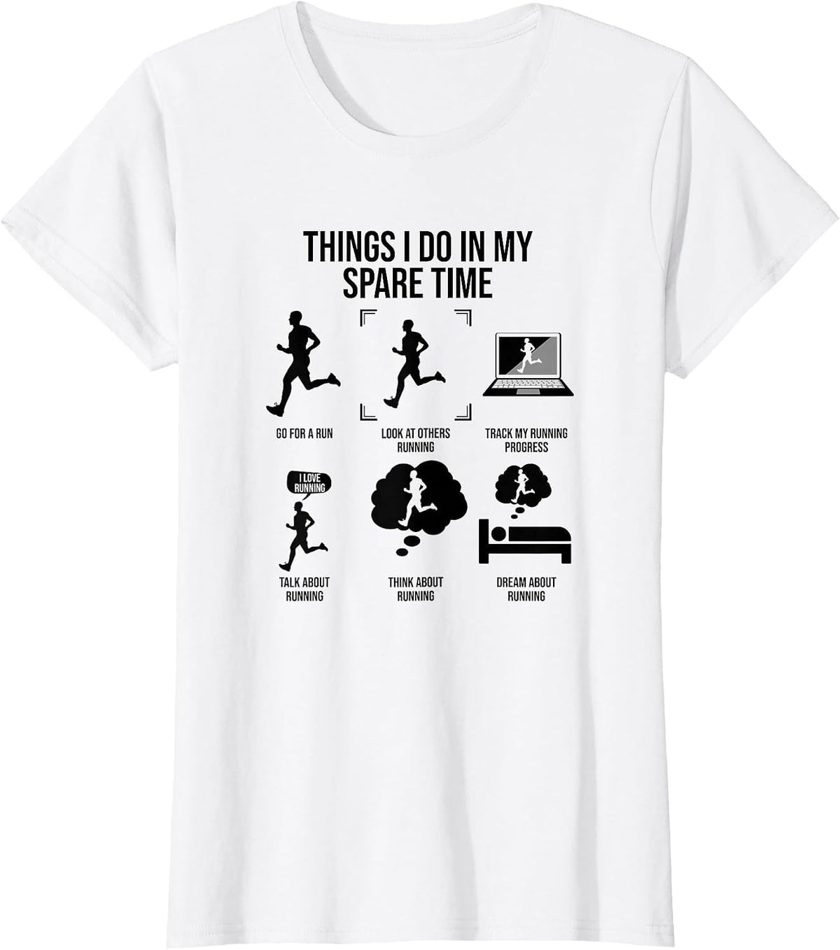 Things I Do in My Spare Time, Male Runner T-Shirt - White