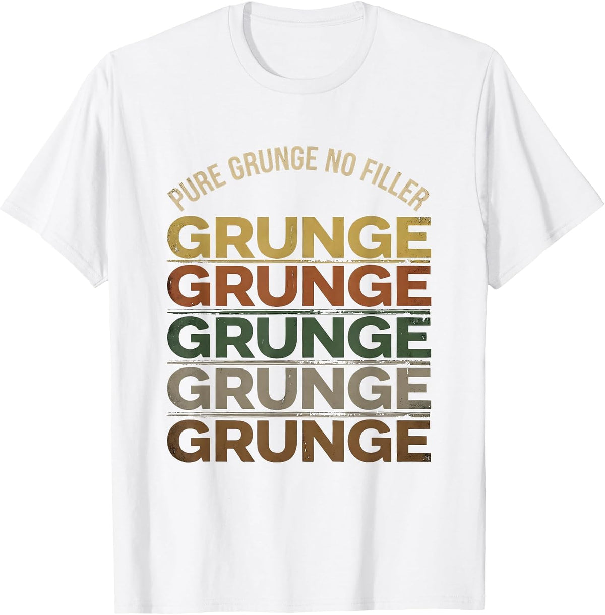 Pure Grunge, No Filler Vintage Design T-Shirt - White