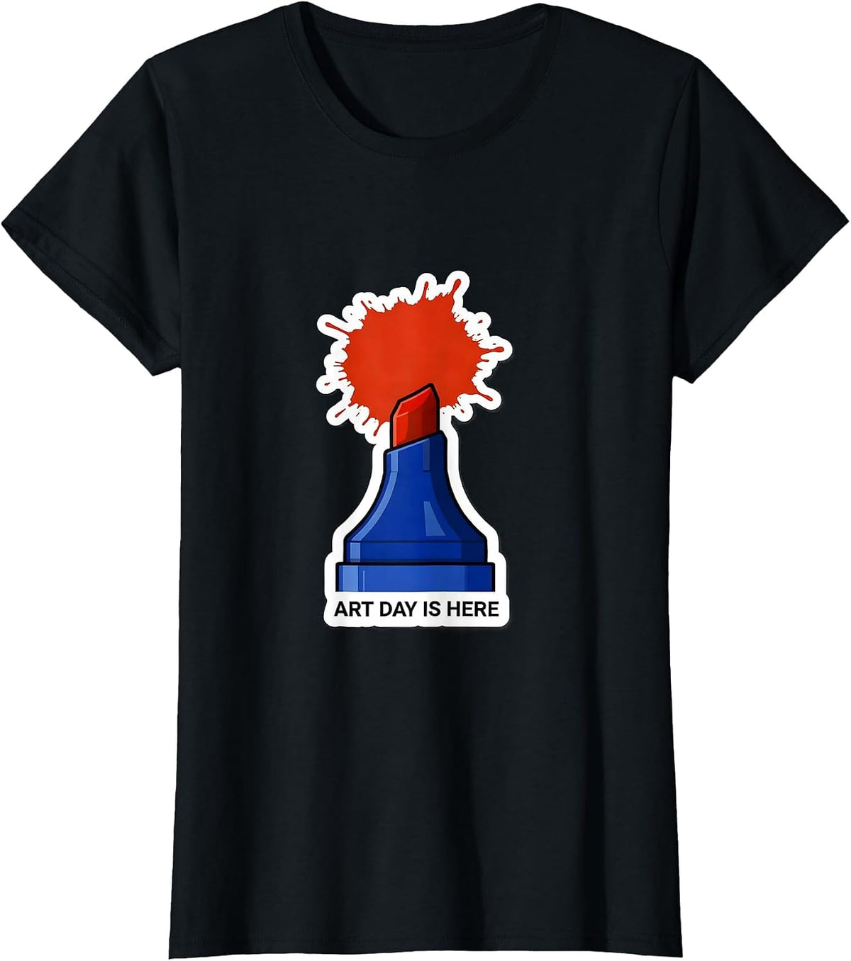 Art Day Is Here Funny Art Teacher Back To School Gift T-Shirt - Black