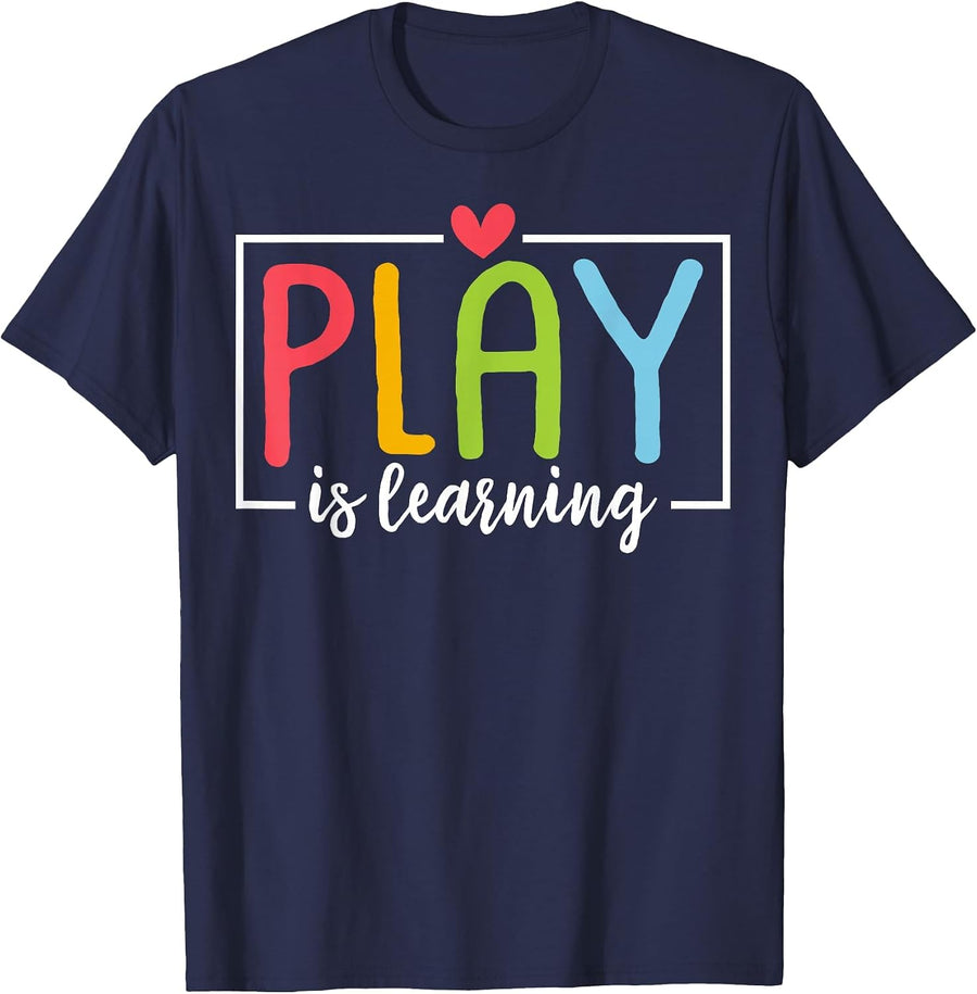 Play is Learning Kindergarten Teacher Team Women T-Shirt - Navy Blue