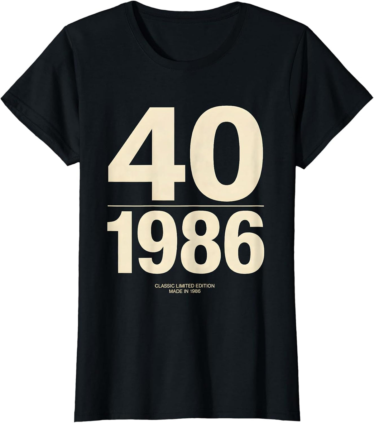 Classic Limited Edition 40 Made in 1986 Vintage T-Shirt - Black