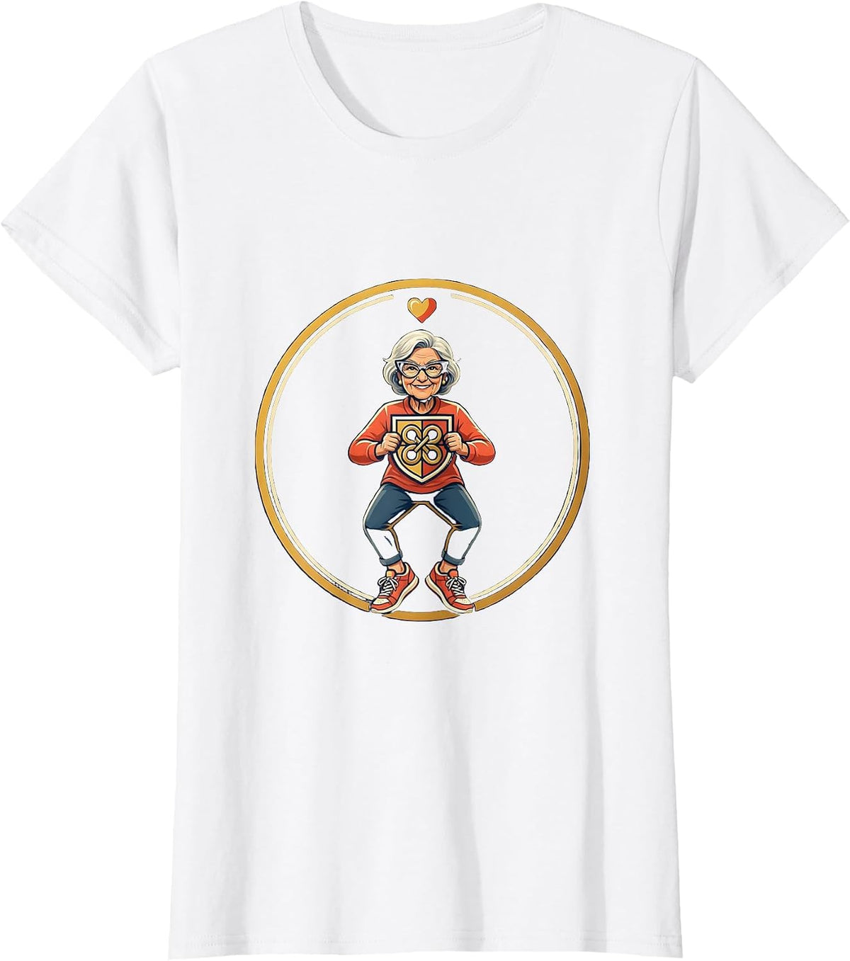 Sealed Gigi Grandma Emblem Badge Family Crest T-Shirt - White