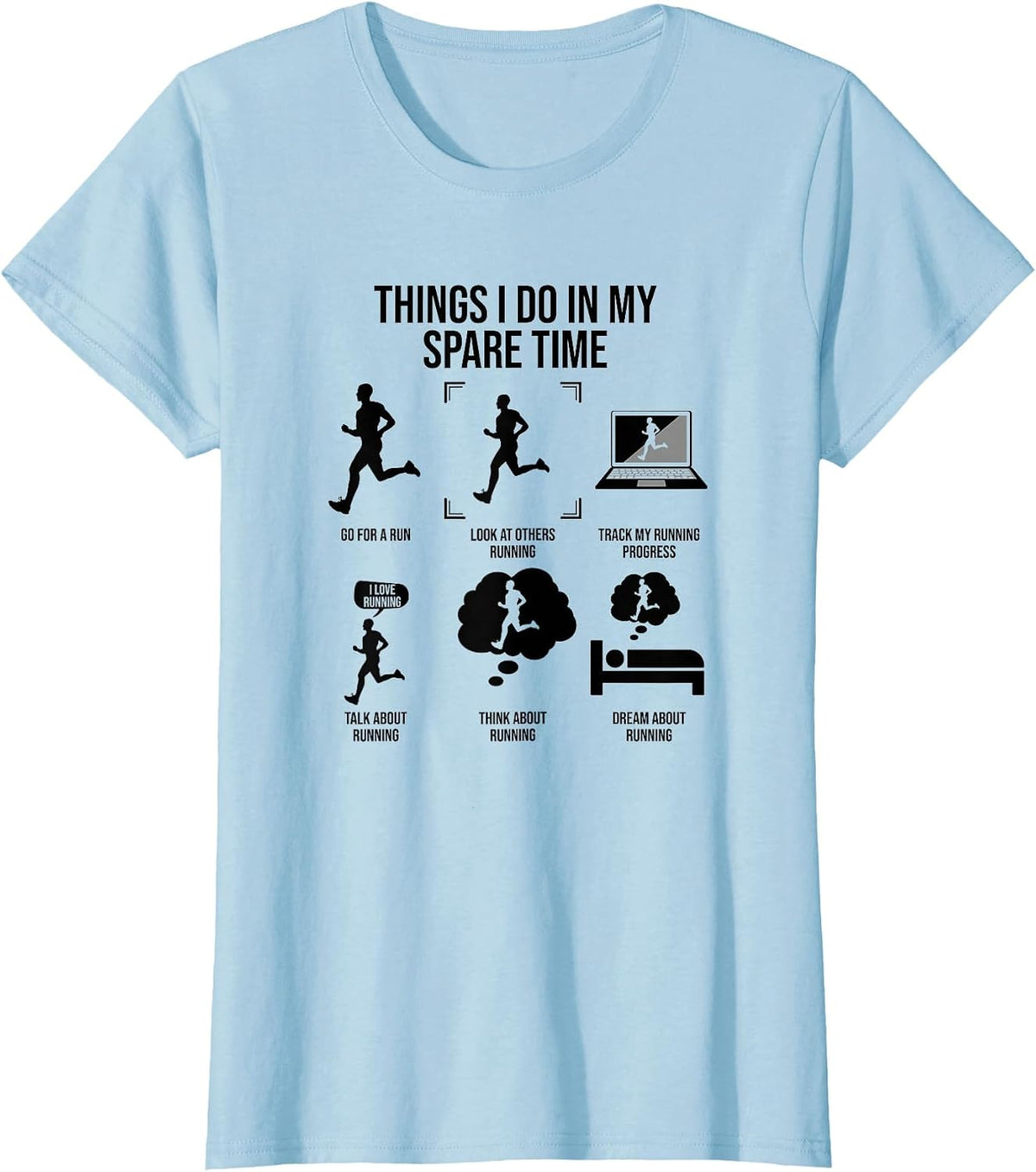 Things I Do in My Spare Time, Male Runner T-Shirt - Baby Blue