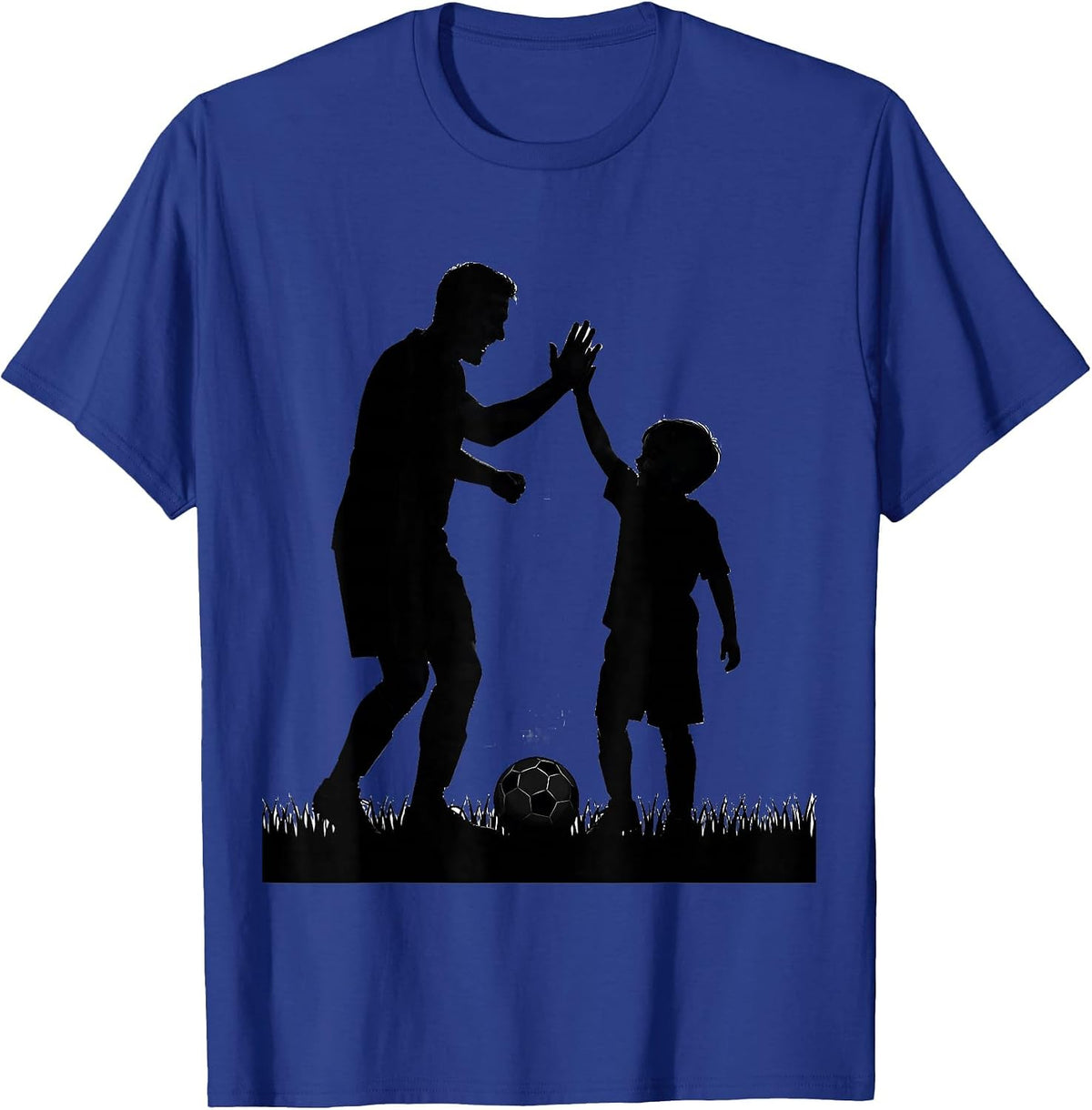 Men's Boy Dad Soccer High-Five Graphic T-Shirt - Royal Blue