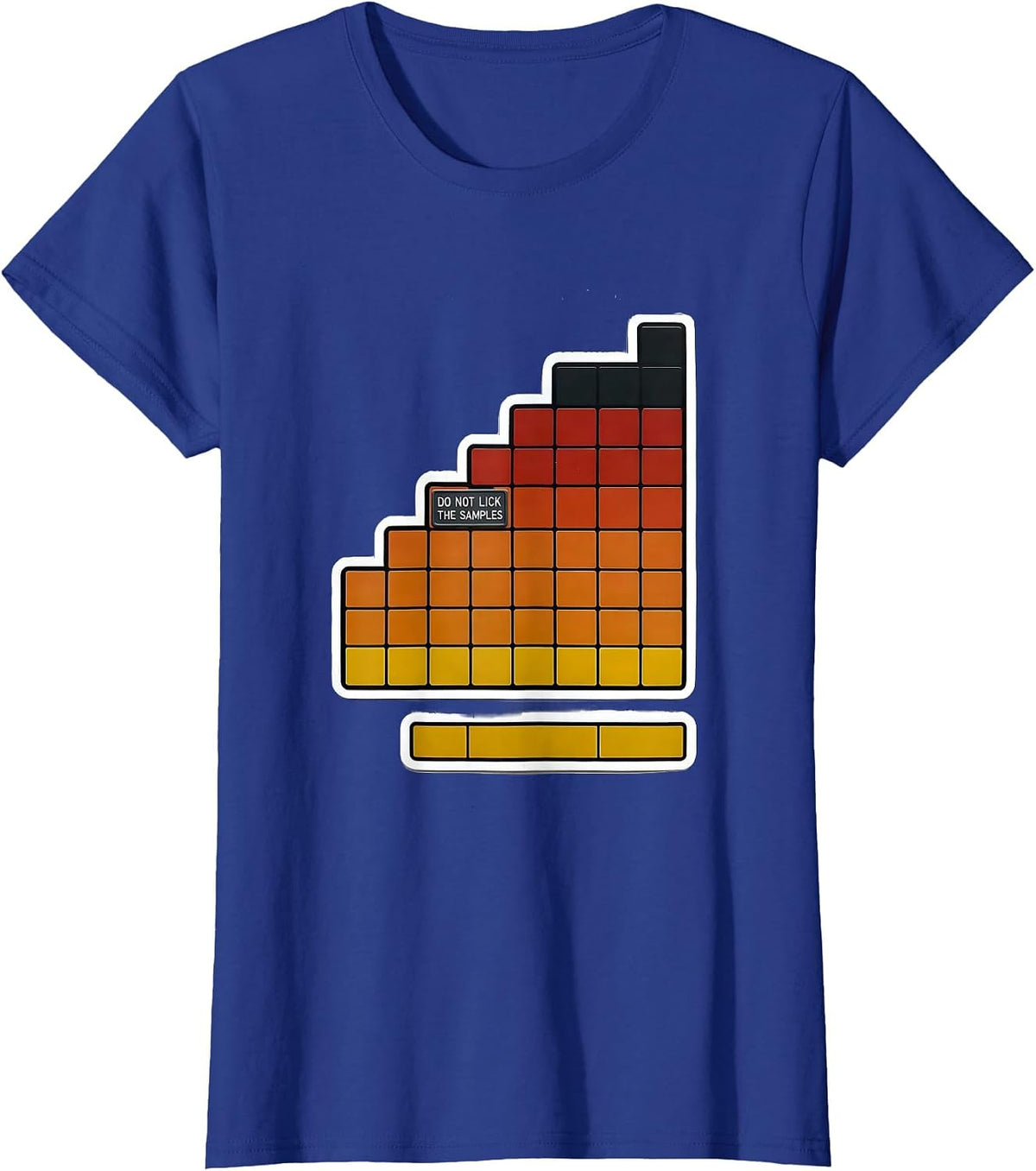 Women's Do Not Lick The Samples Funny Periodic Table Chemistry T-Shirt - Royal Blue