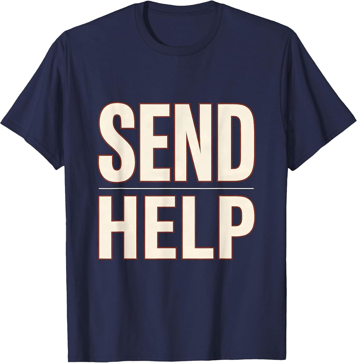 Men's Send Help Funny Rock Climbing Bouldering Gift T-Shirt - Navy Blue