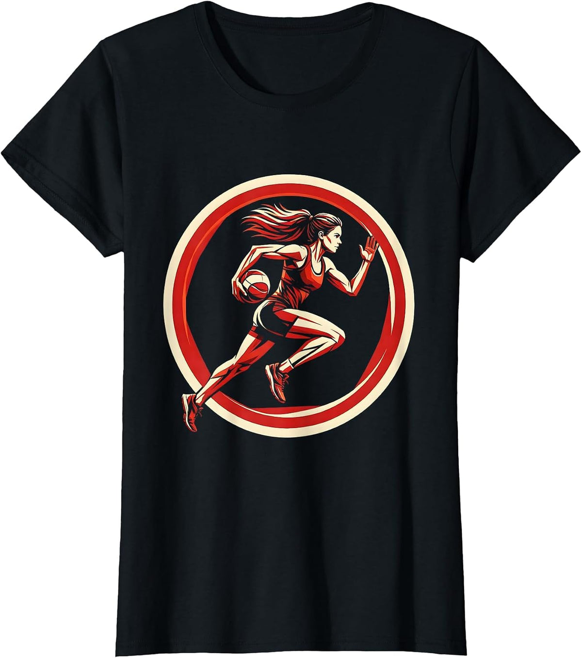 Rugby Sprint Graphic - Ball Carrier in Full Stride T-Shirt - Black