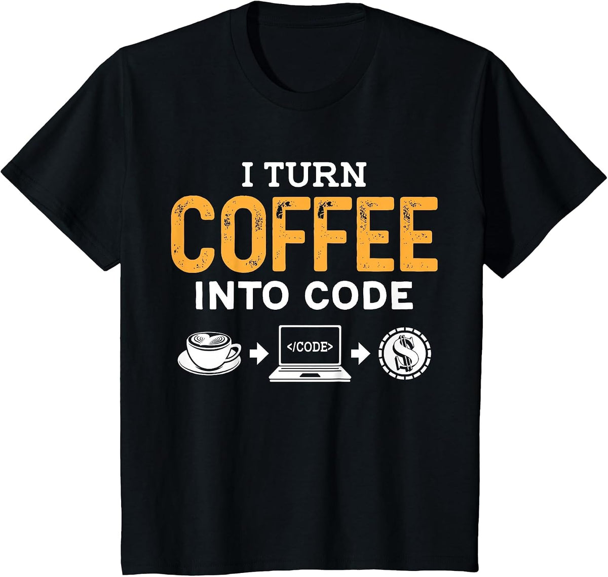 i Turn Coffee into Code Powered by Java and Logic Men Women T-Shirt - Black