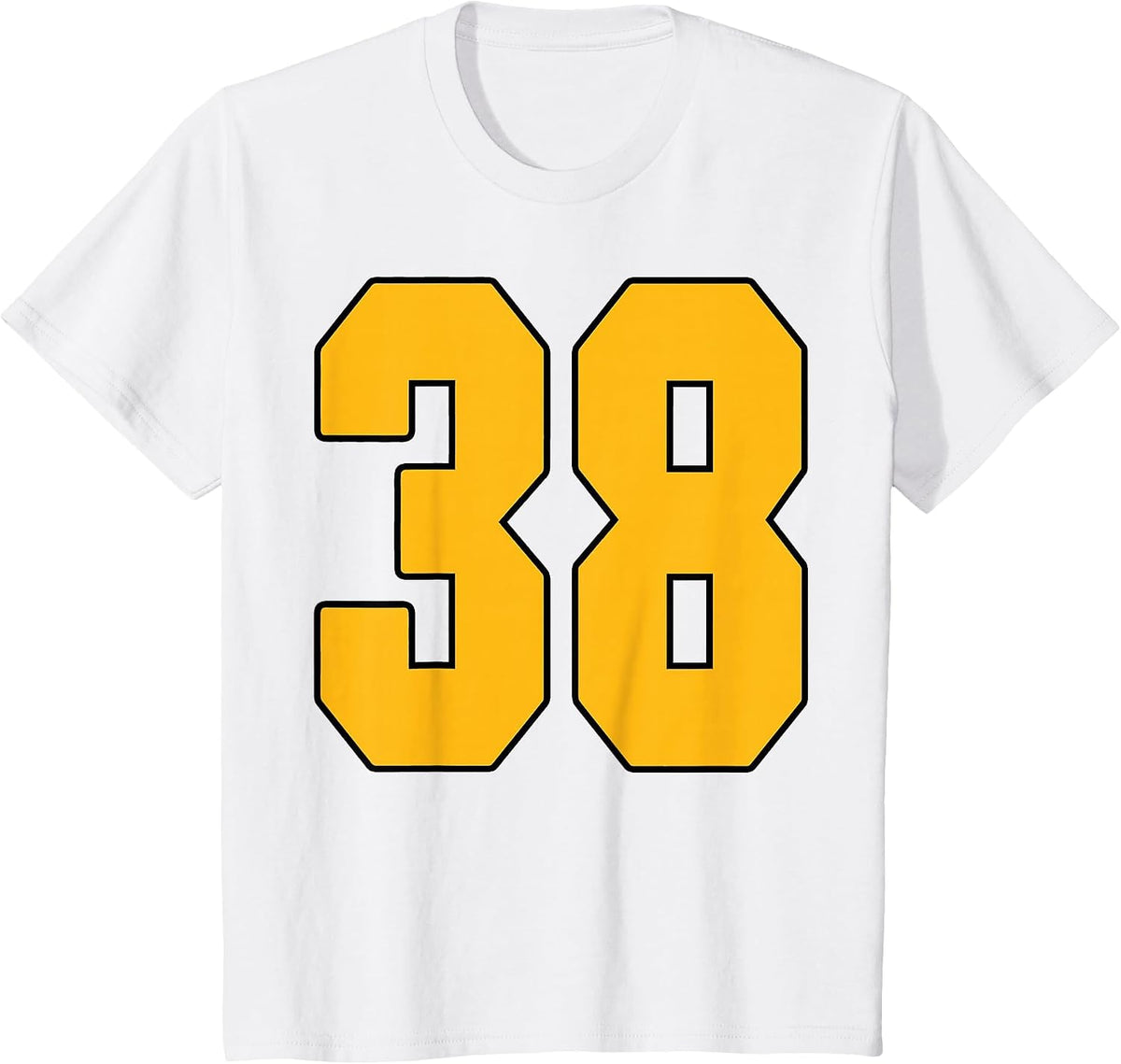 Gold Number 38 Jersey Big #38 Uniform Favorite Player T-Shirt - White