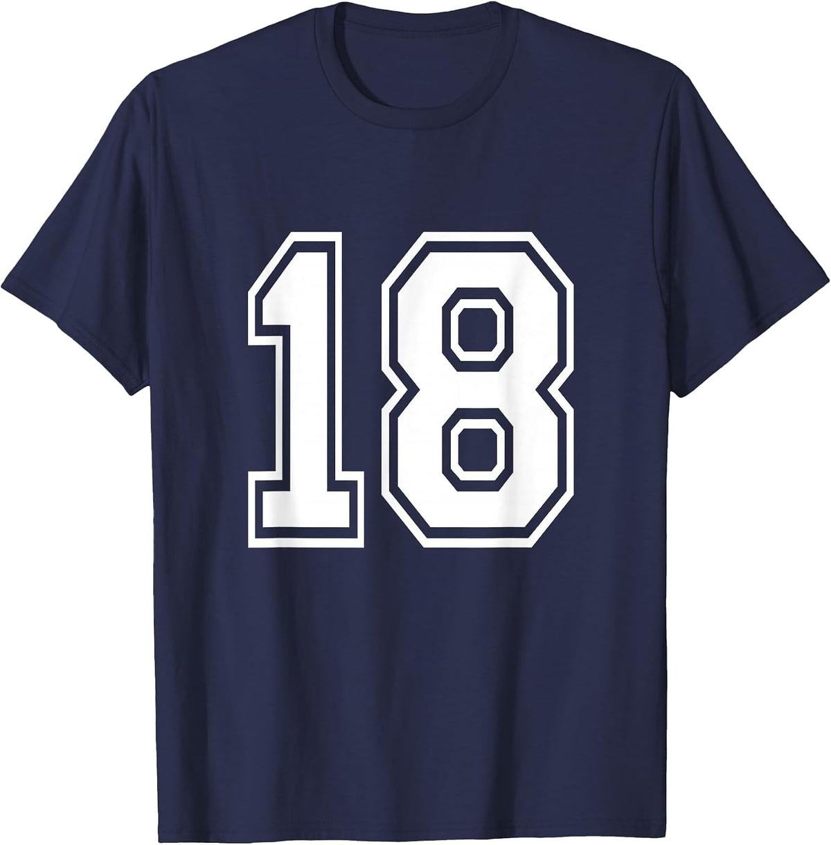 Number 18 Varsity Sports Team Jersey 18th Birthday 18 Years T-Shirt - Navy Blue