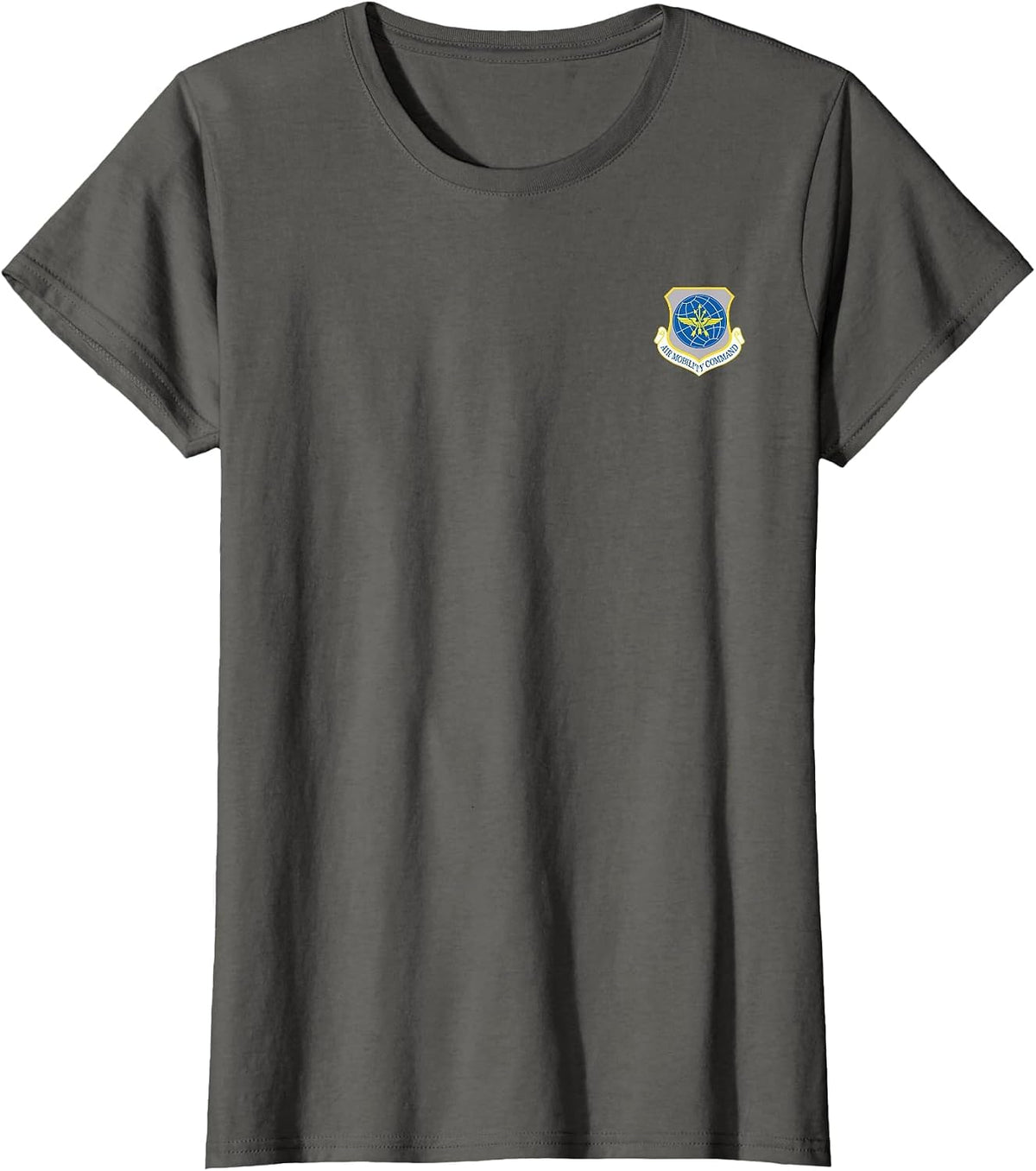 Air Mobility Command Veteran Soldier Vintage Small Logo T-Shirt - Asphalt Grey