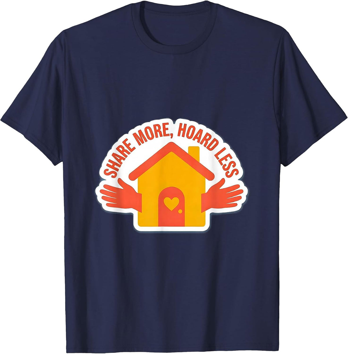Altruismo House Share More Hoard Less Design T-Shirt - Navy Blue
