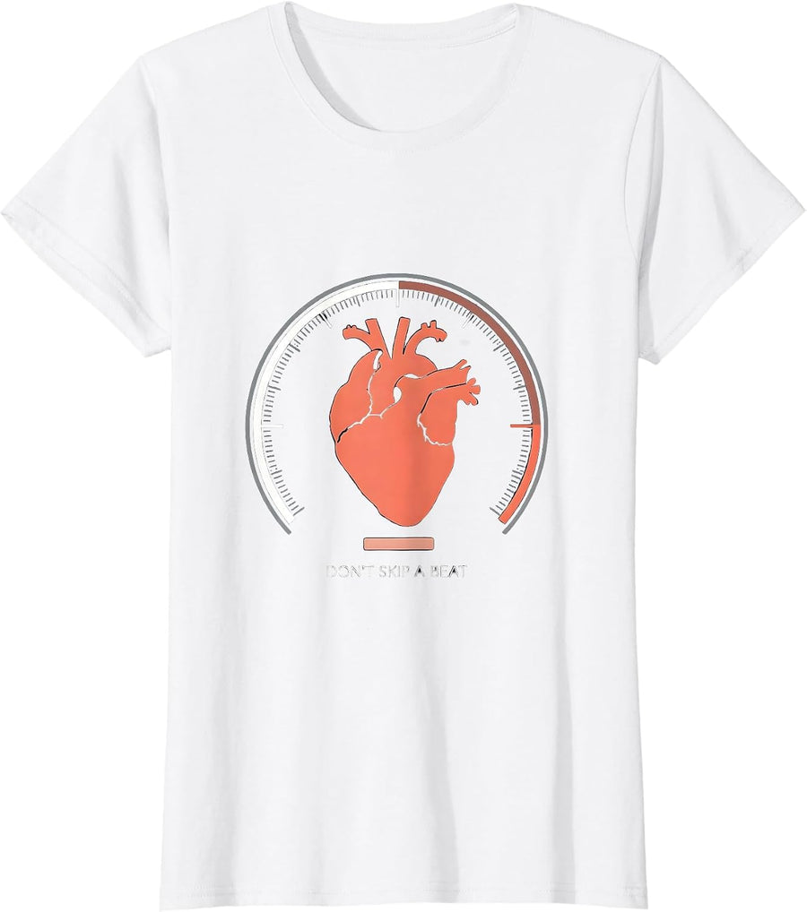 Women's Don't Skip A Beat Minimalist Cardiac Nurse Anatomy T-Shirt - White