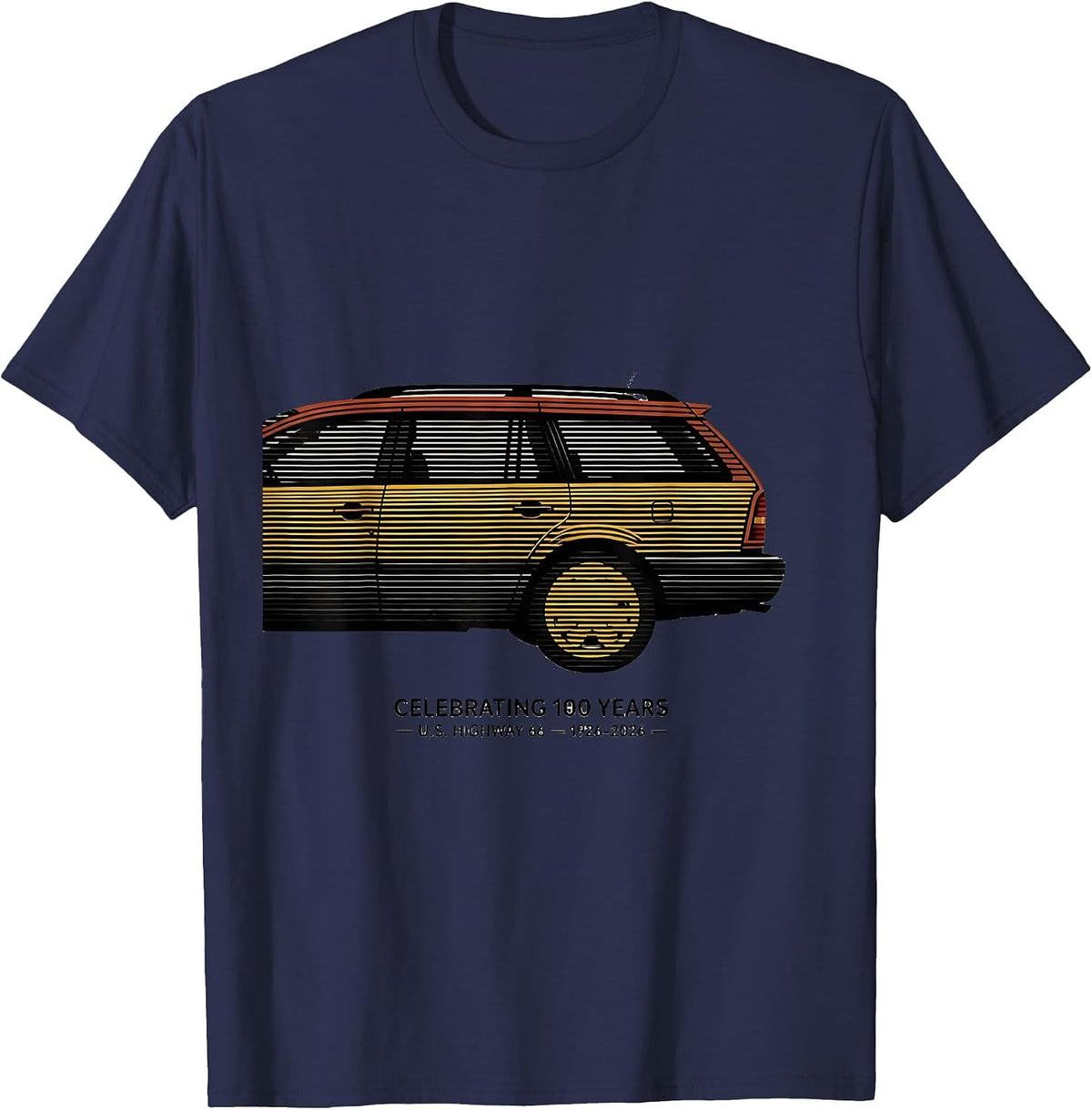 Men's Celebrating 100 Years U.S. Highway 66 Vintage T-Shirt - Navy Blue