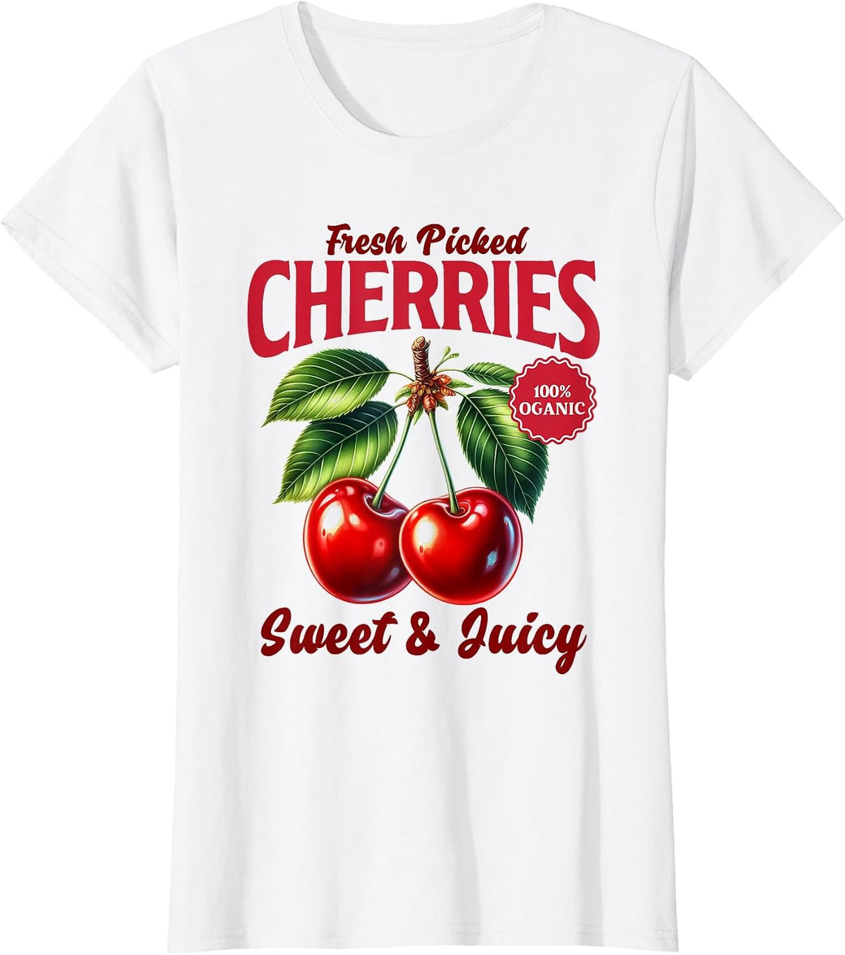 Cherry Farmer's Market Fresh Picked Cherries Cherry Lover T-Shirt - White