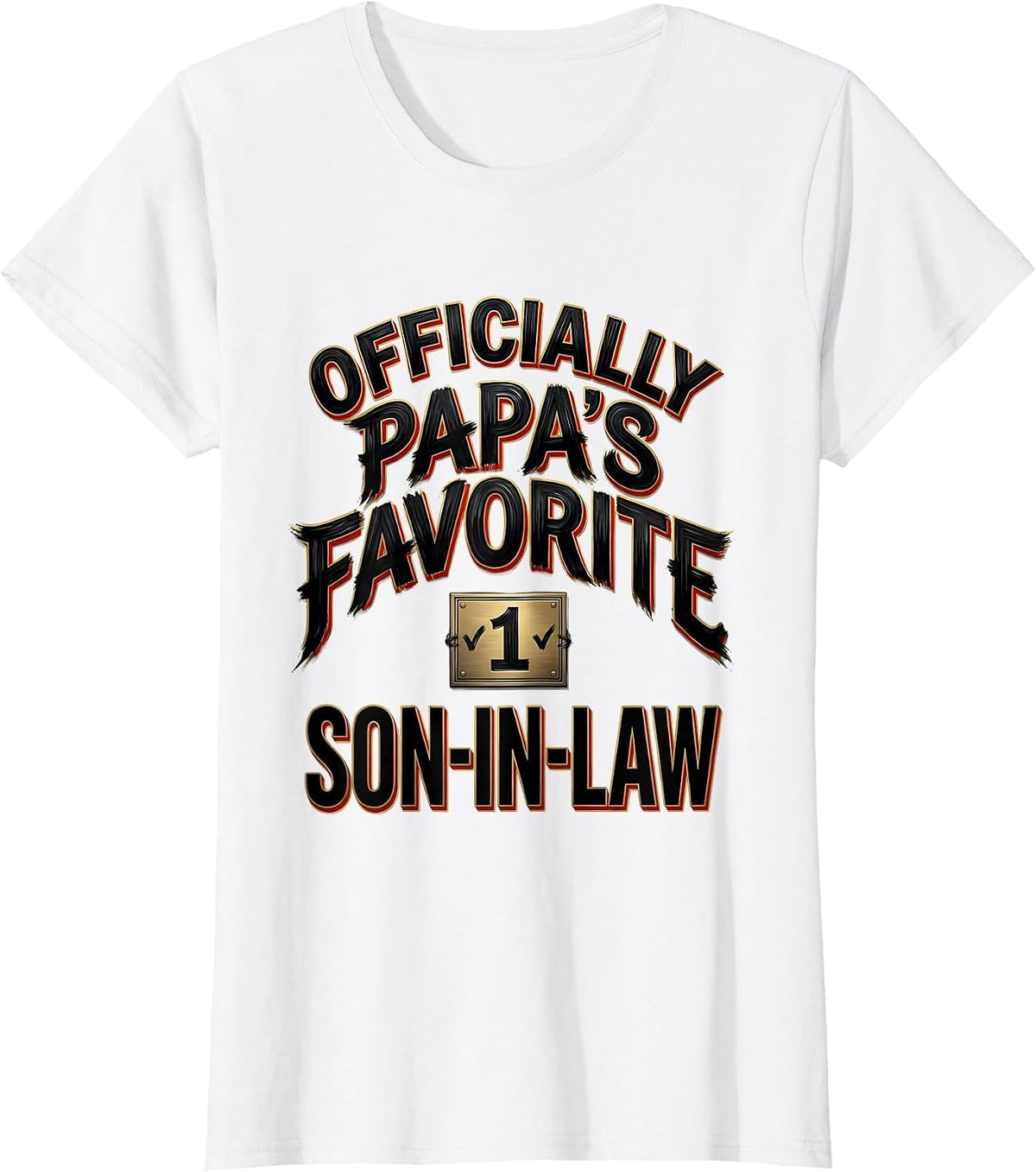 Officially Papa's Favorite Son-In-Law Funny Family Role Gift T-Shirt - White