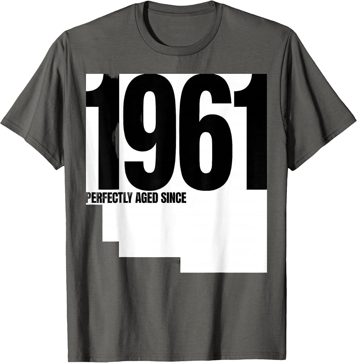 Perfectly Aged Since 1961 Vintage Year Stamp Birthday Gift T-Shirt - Asphalt Grey
